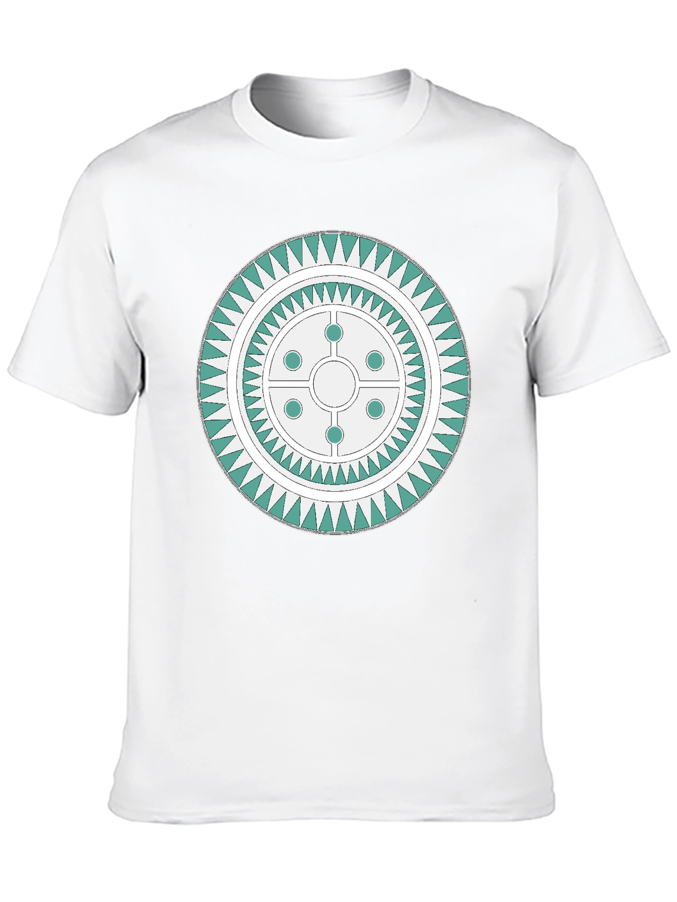 Black Geometric Circle Design Tee view 10
