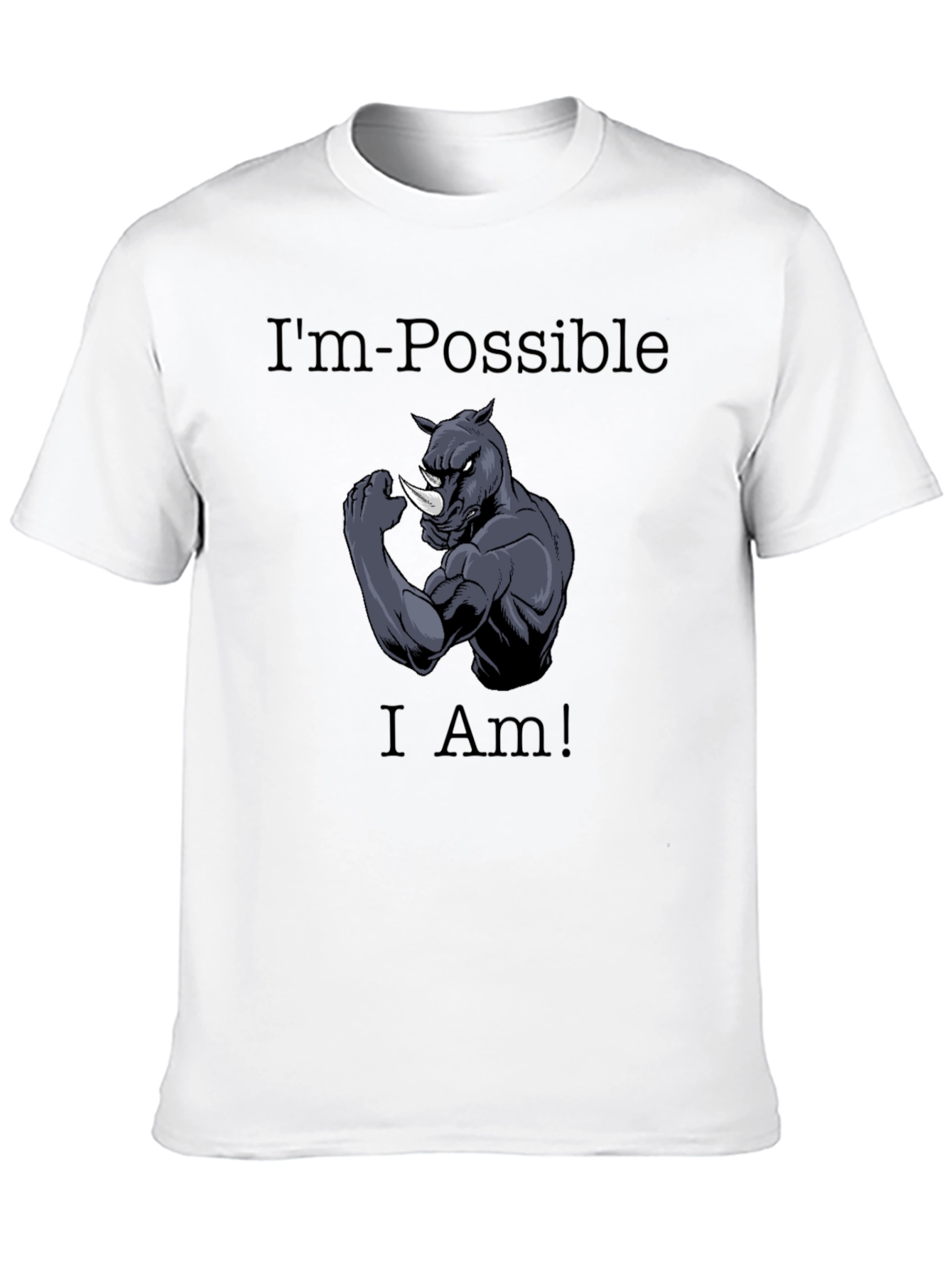 Black I'm Possible Rhino Graphic Tee - Black view 10