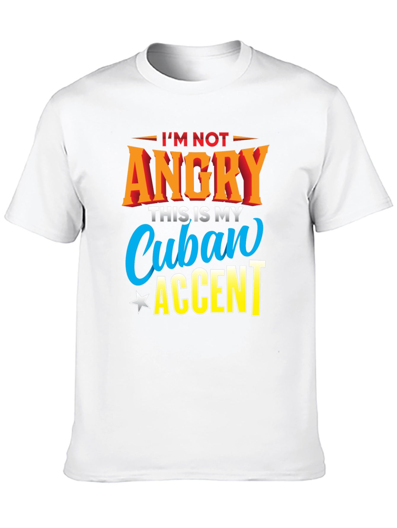 Black Cuban Accent T-Shirt - Humorous Graphic Tee view 10