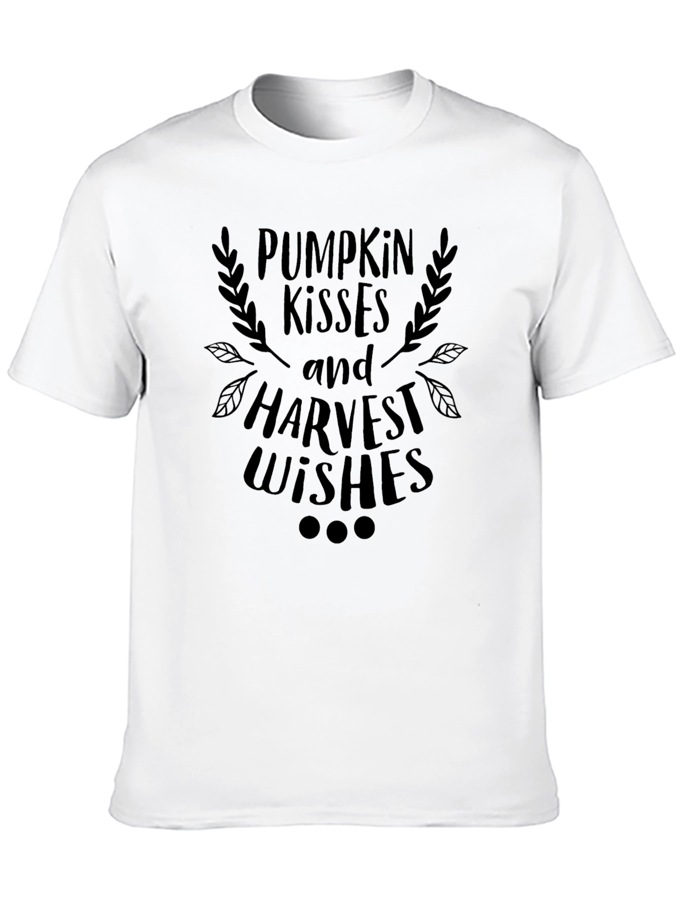 Black Pumpkin Kisses and Harvest Wishes Black T-Shirt view 10