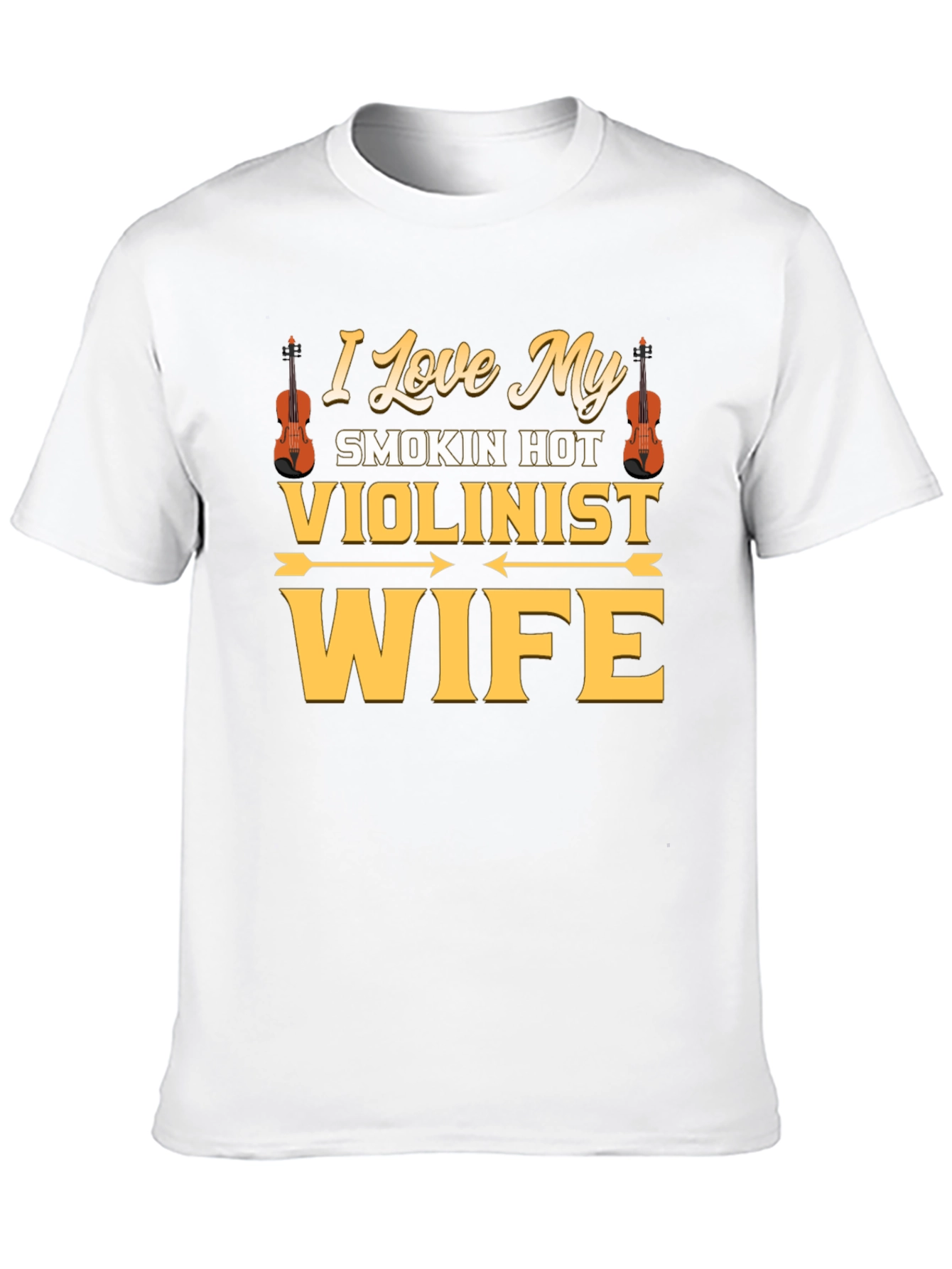Black I Love My Smokin' Hot Violinist Wife T-Shirt view 10