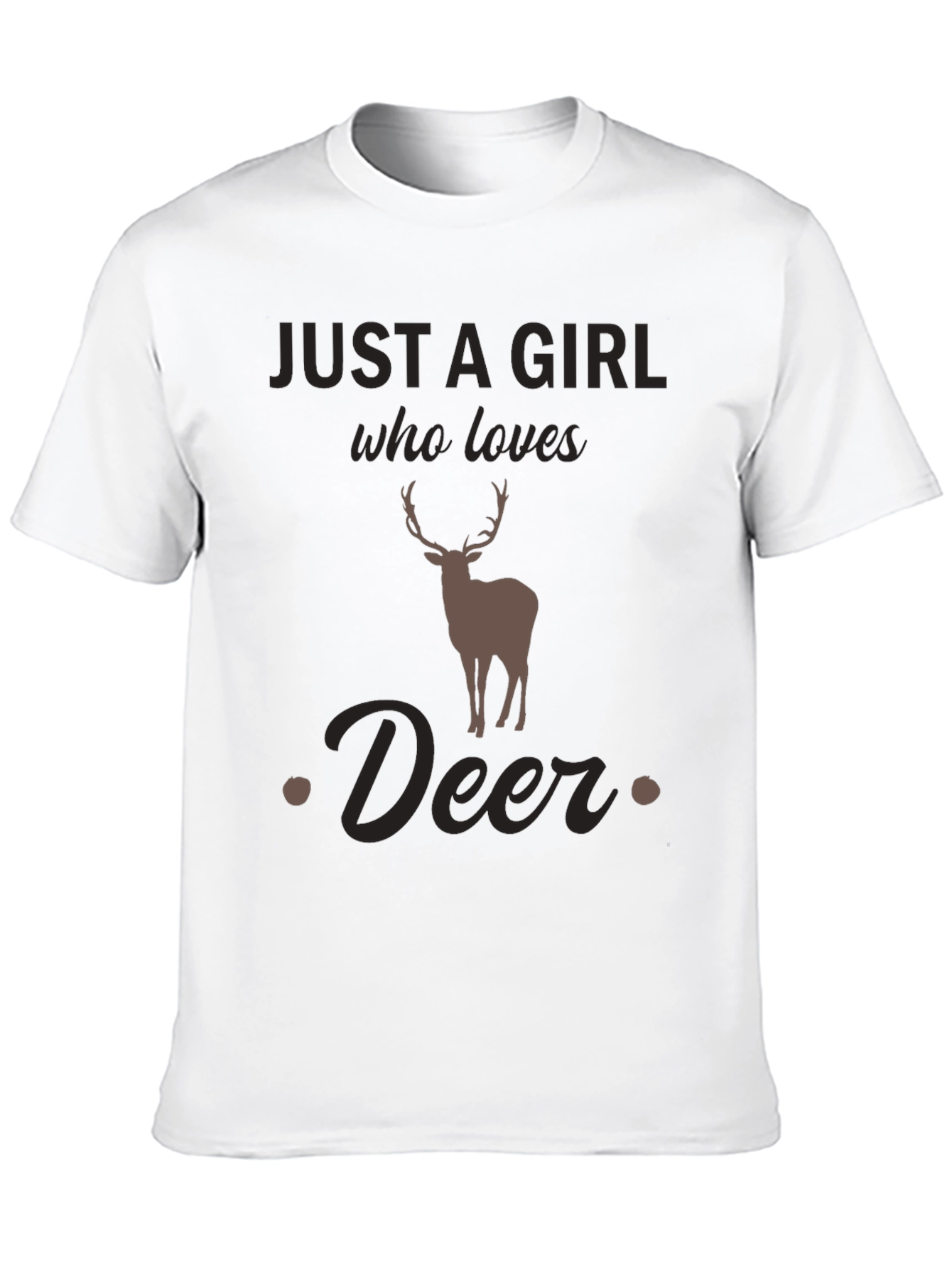 Black Just a Girl Who Loves Deer T-Shirt - Unisex view 10
