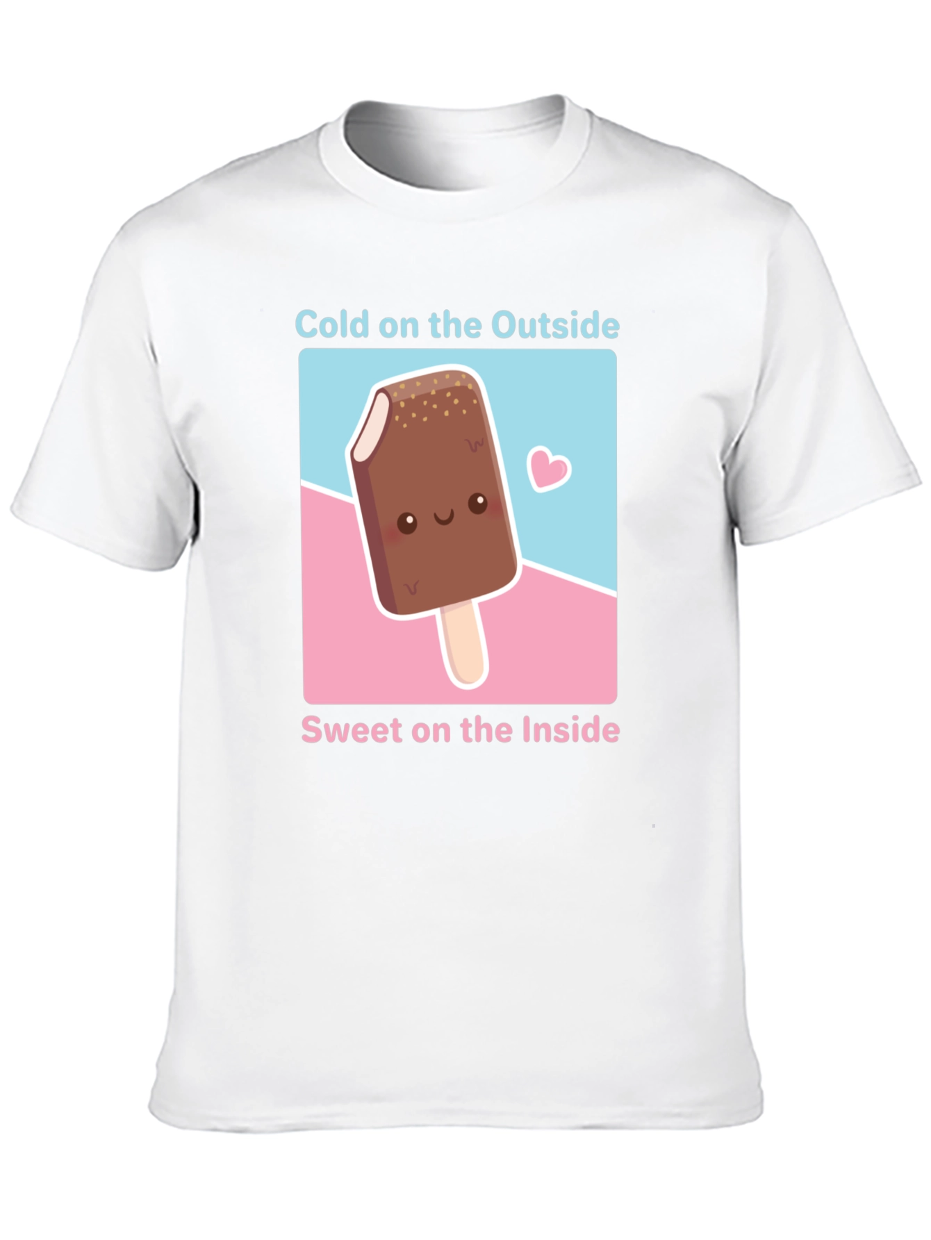 Black Cute Ice Cream T-Shirt - Cold Outside, Sweet Inside view 10