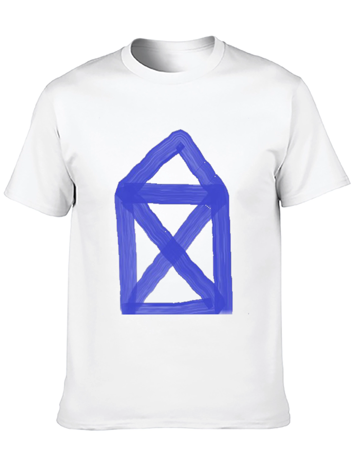 Black Abstract Blue Graphic Print Black T-Shirt view 10