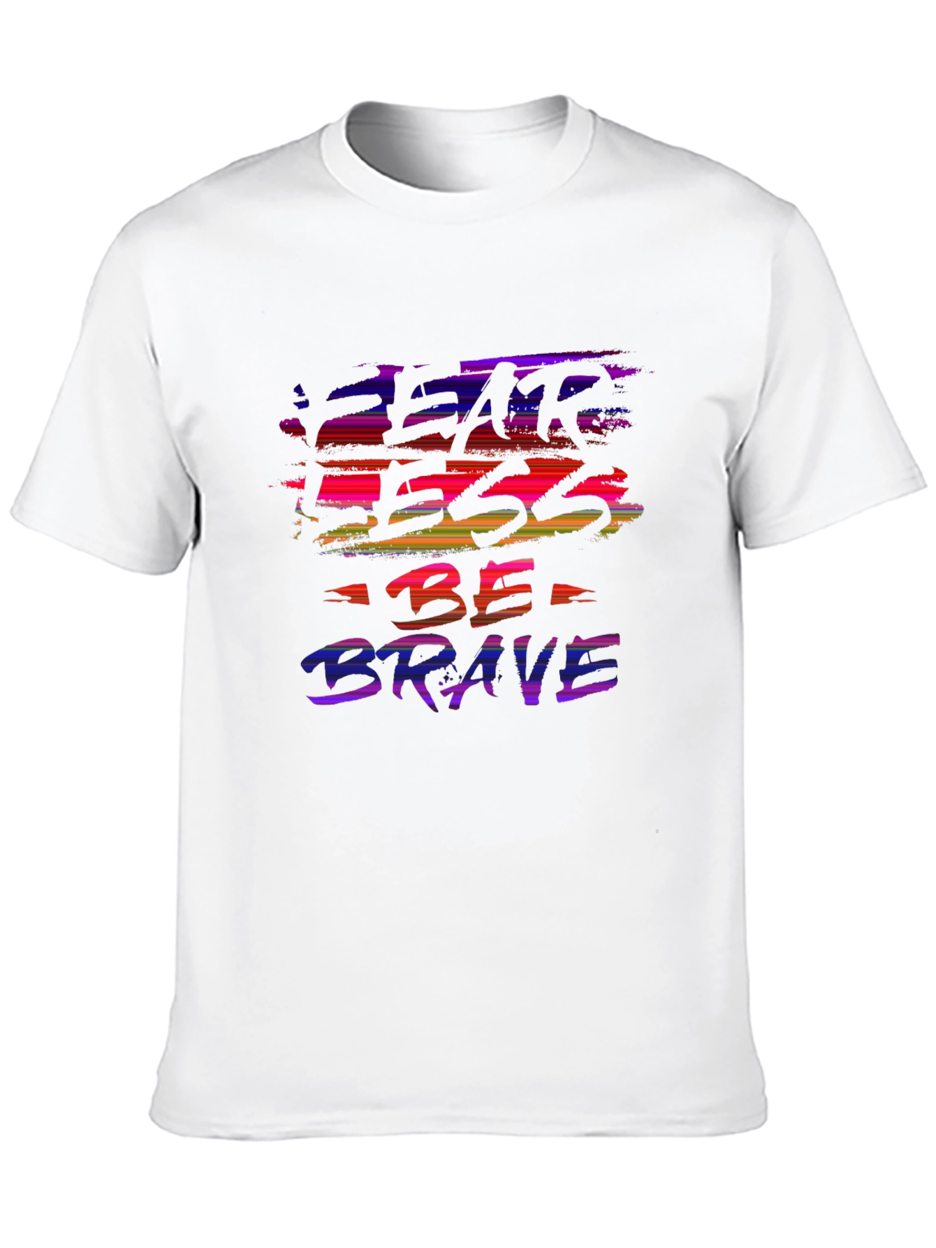Black Fear Less Be Brave Black Graphic Tee view 10