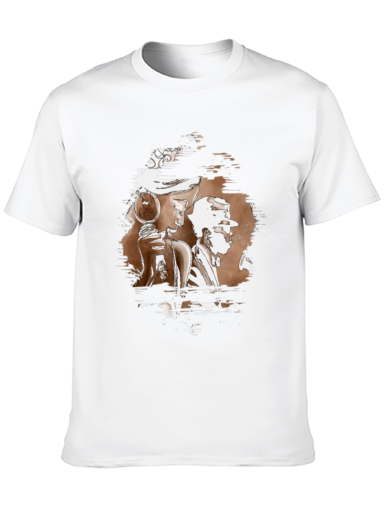 Black Abstract Graphic Print Black Crew Neck T-Shirt view 10