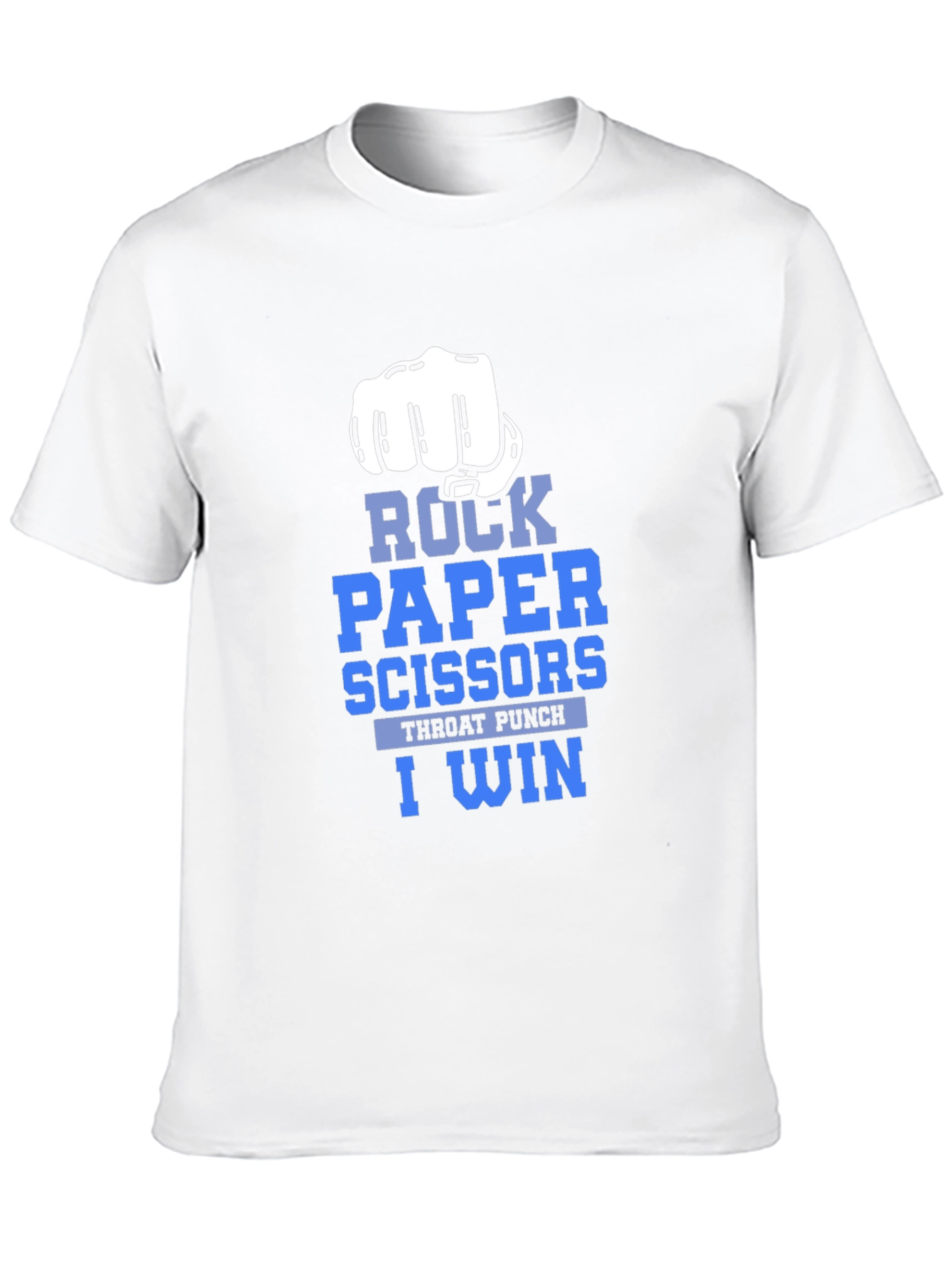 Black Rock Paper Scissors Throat Punch I Win T-Shirt view 10