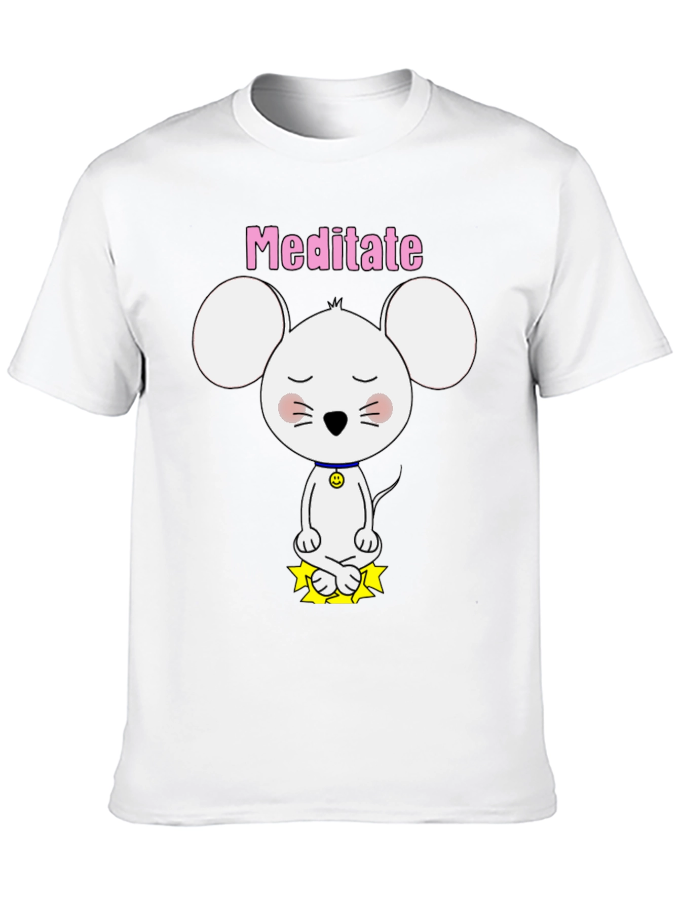 Black Meditate Mouse T-Shirt - Cute Yoga Cartoon Tee view 10