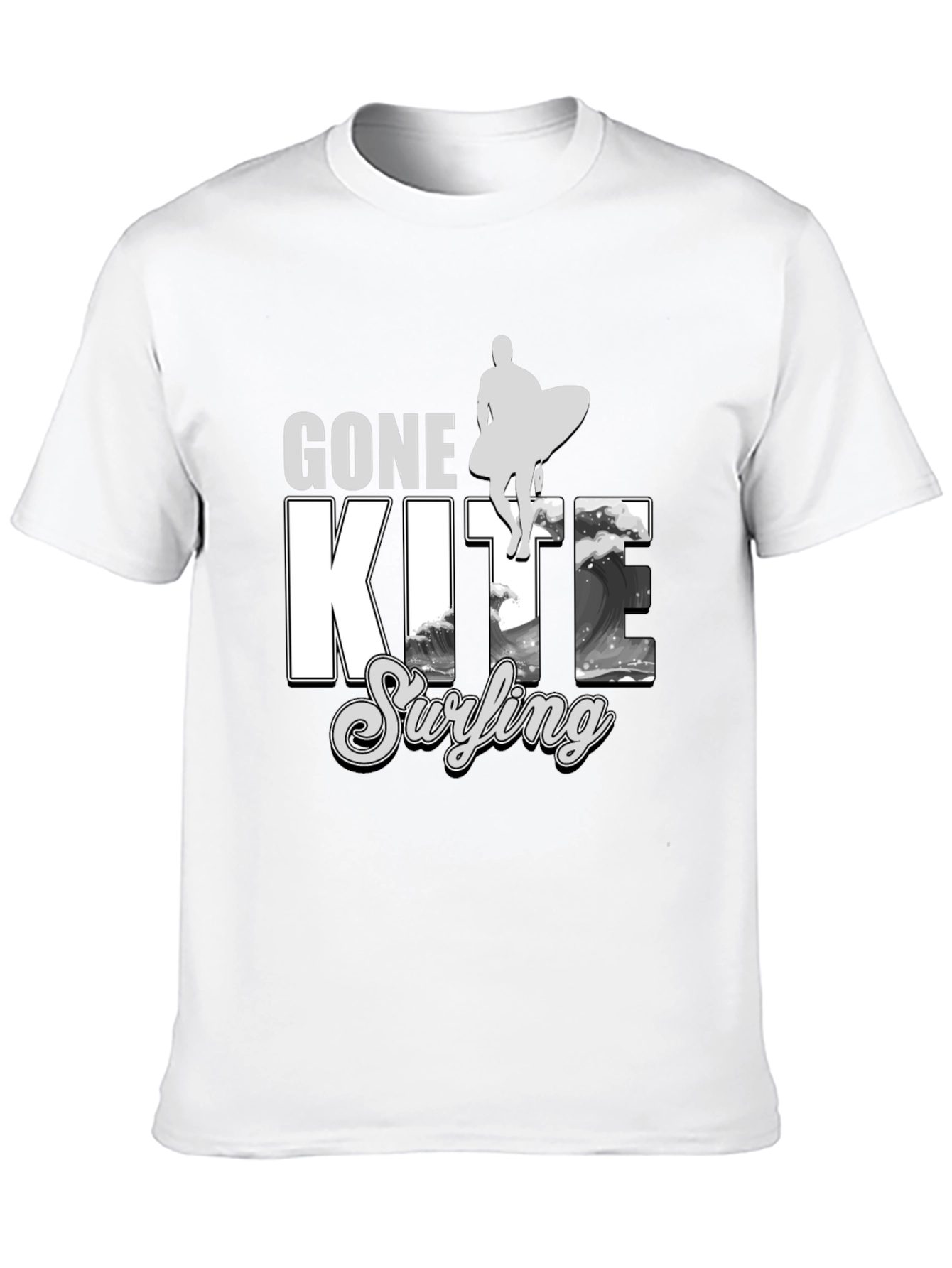 Black Gone Kite Surfing Black Graphic Tee view 10