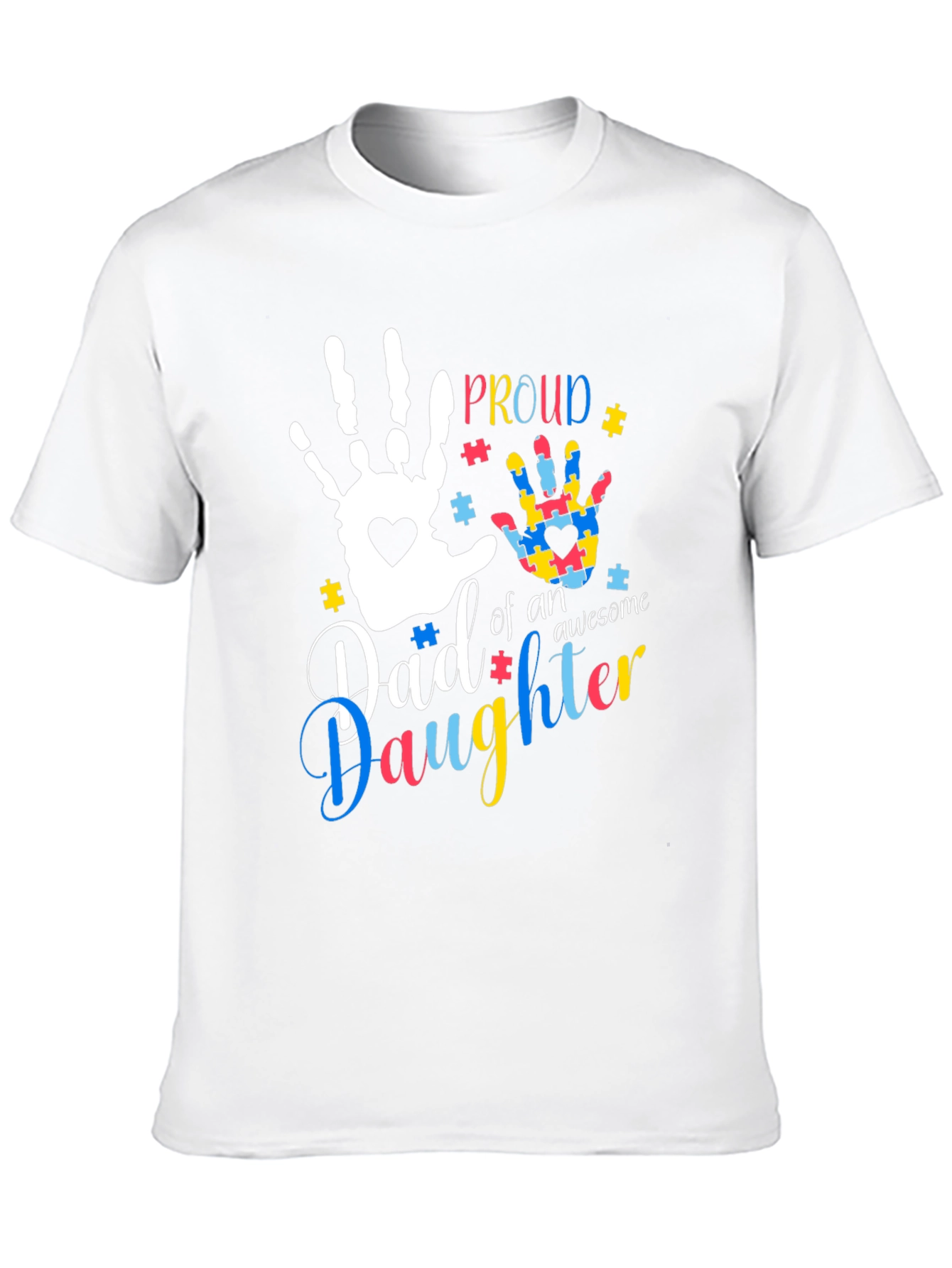 Black Proud Autism Dad T-Shirt view 10