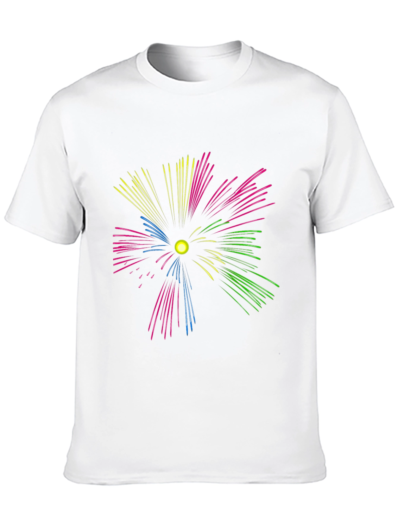 Black Colorful Fireworks Graphic Tee - Black view 10
