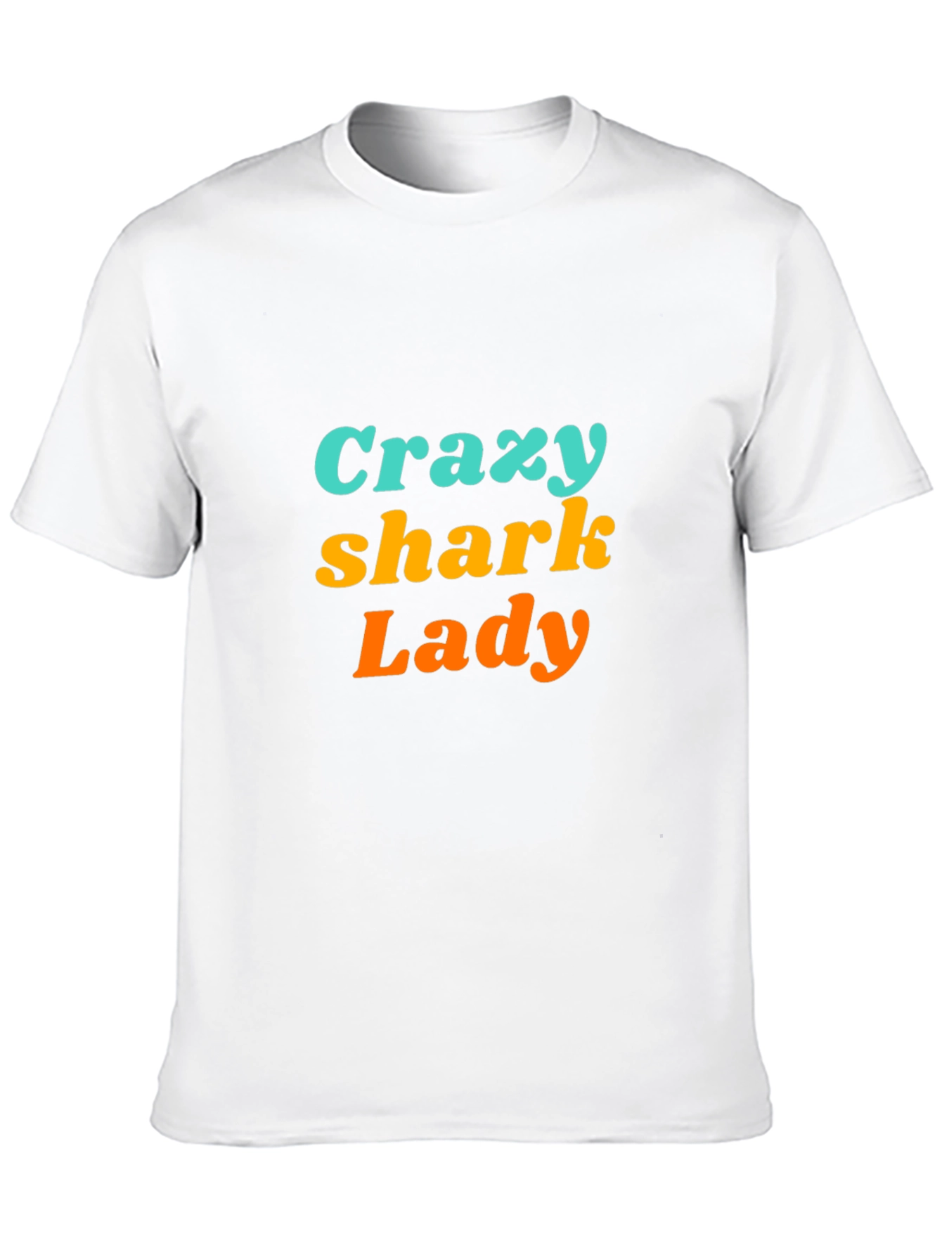 Crazy Shark Lady Black Graphic Tee - 10