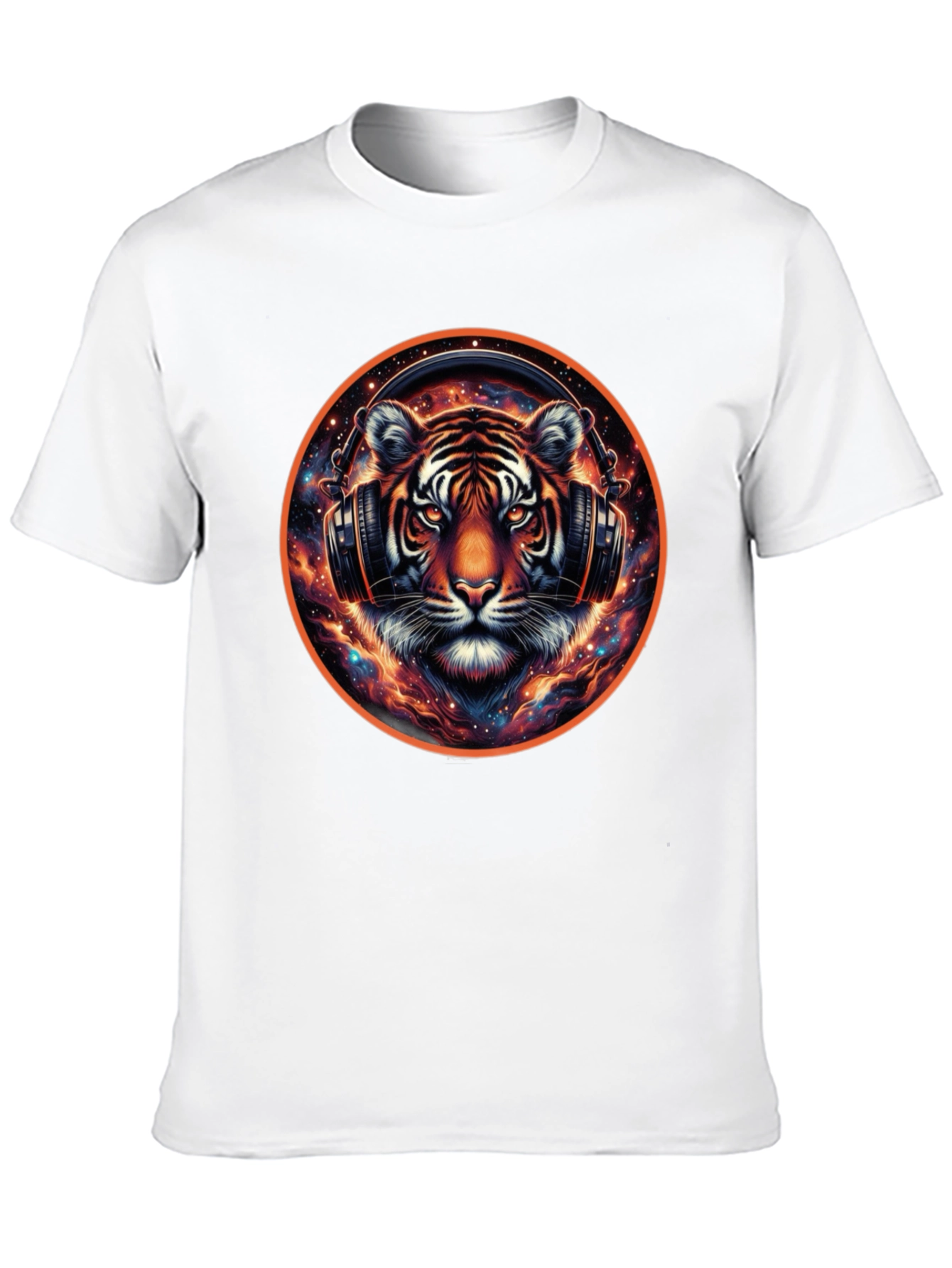 Black Tiger DJ Black T-Shirt - Cool Animal Graphic Tee view 10