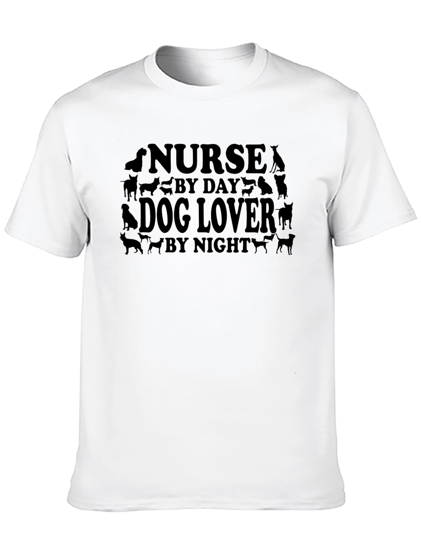 Black Nurse By Day Dog Lover By Night T-Shirt view 10