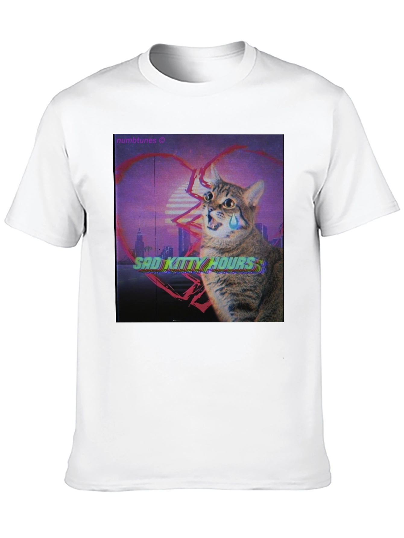 Black Sad Kitty Hours Graphic T-Shirt view 10