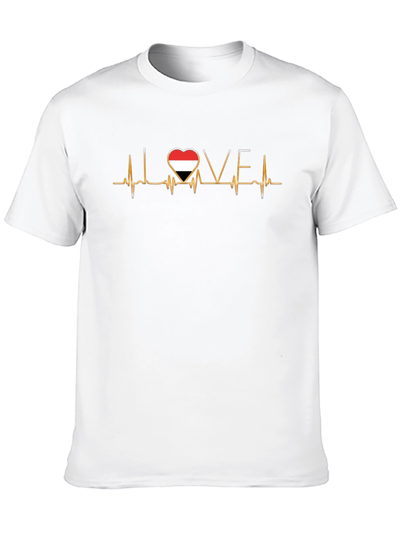 Love Yemen Heartbeat T-Shirt - Black - 10