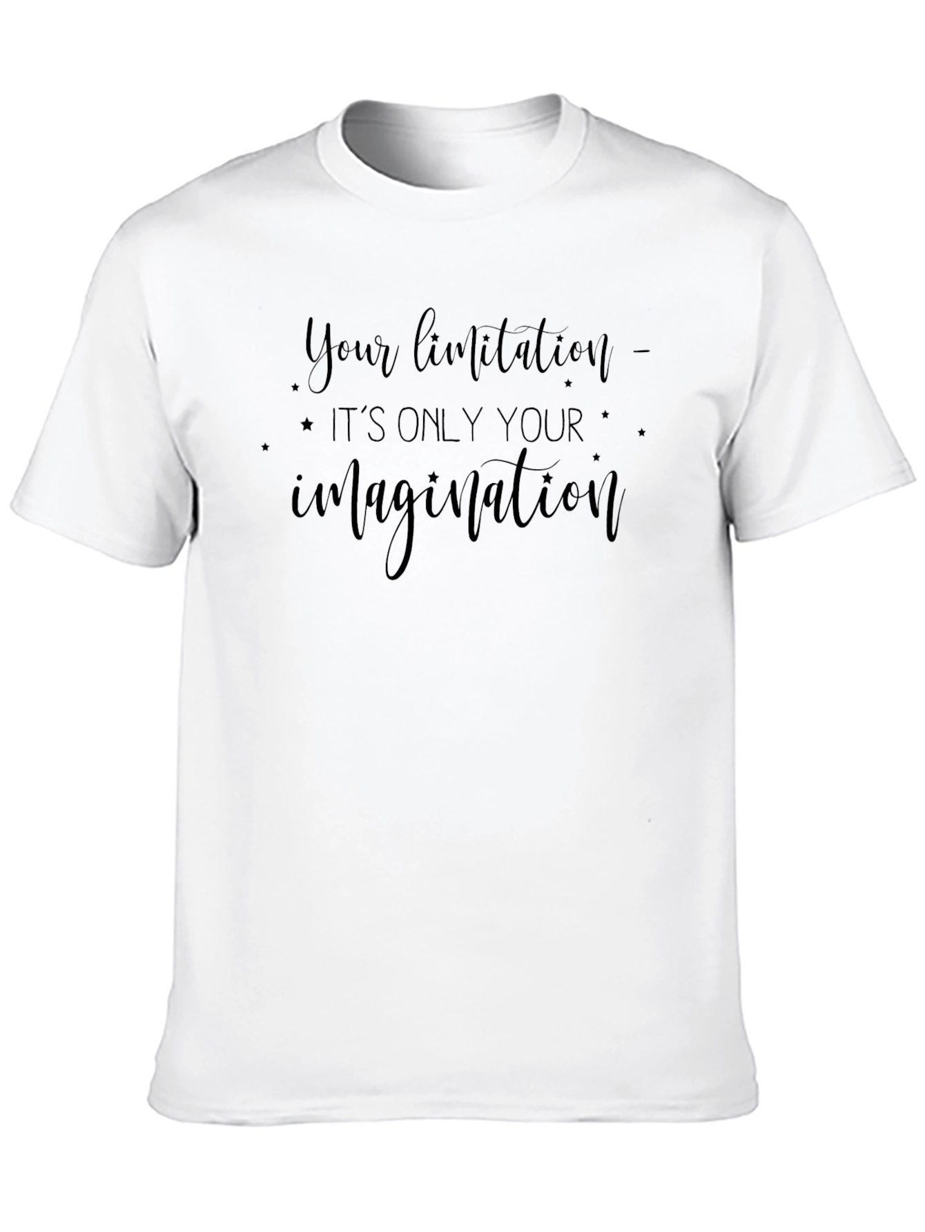 Black Motivational Black T-Shirt - Imagination Quote view 10