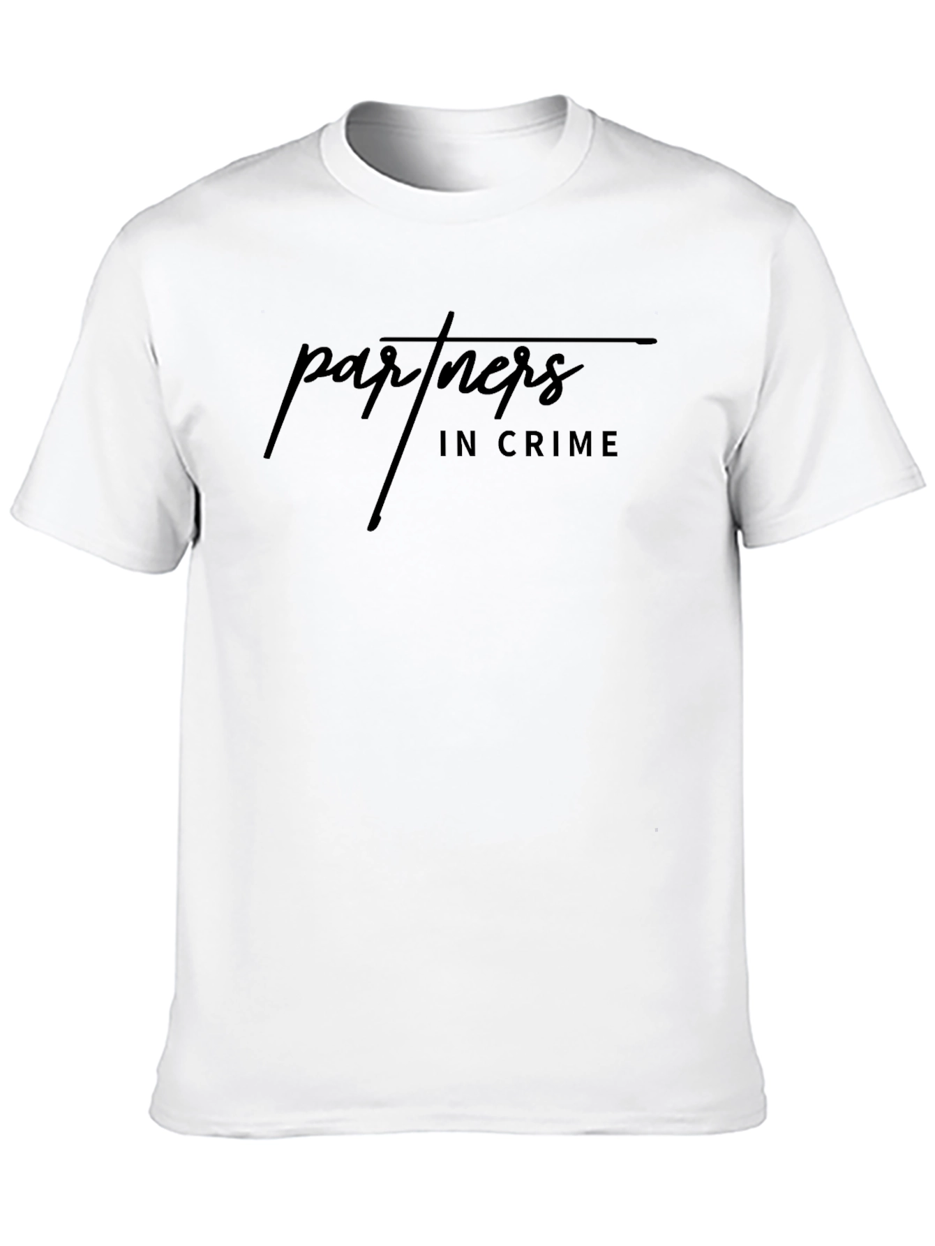 Black Partners in Crime T-Shirt - Unisex Cotton Tee view 10