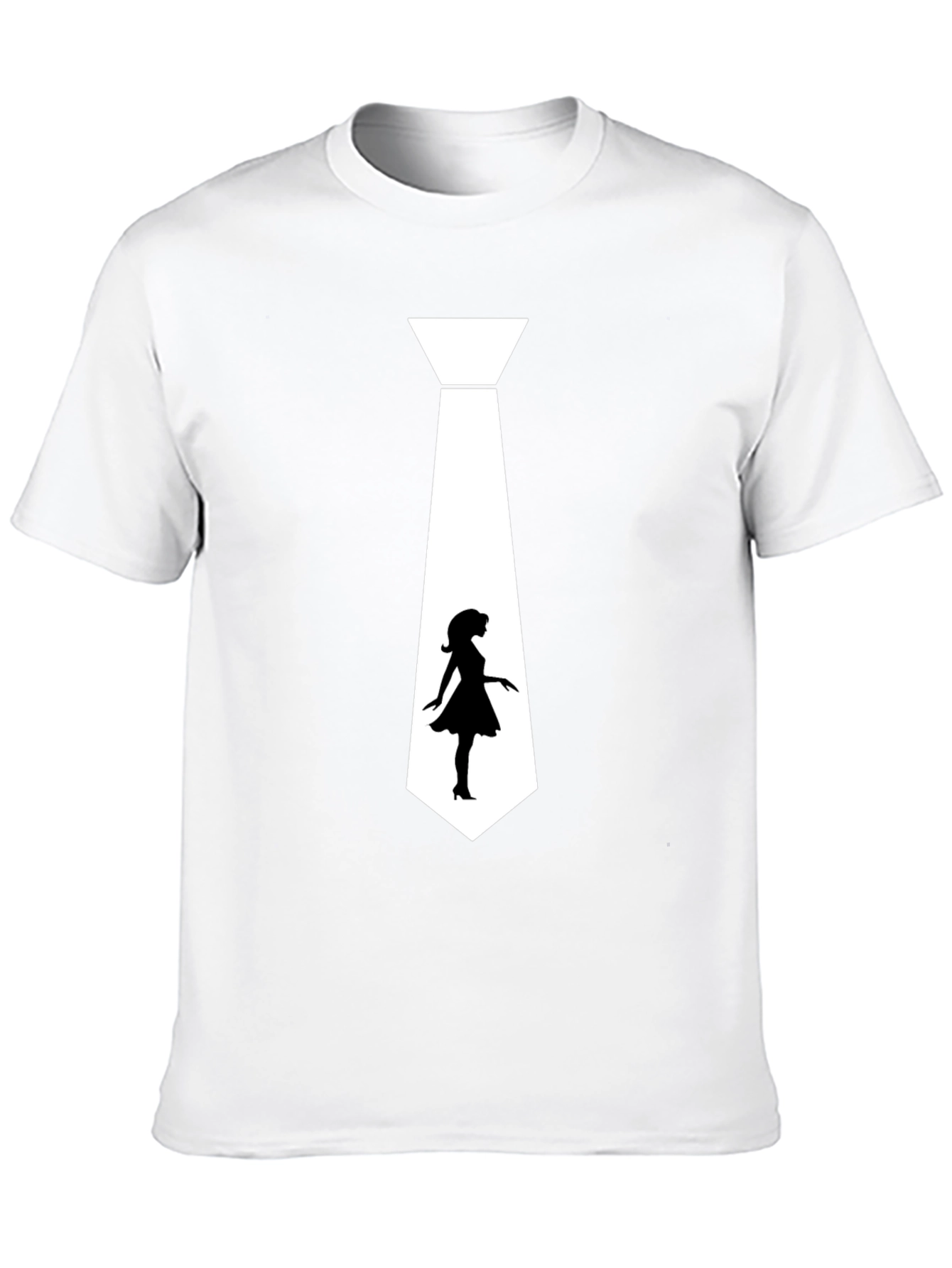 Black Fun Tie Graphic Tee - Dressy Casual T-Shirt view 10