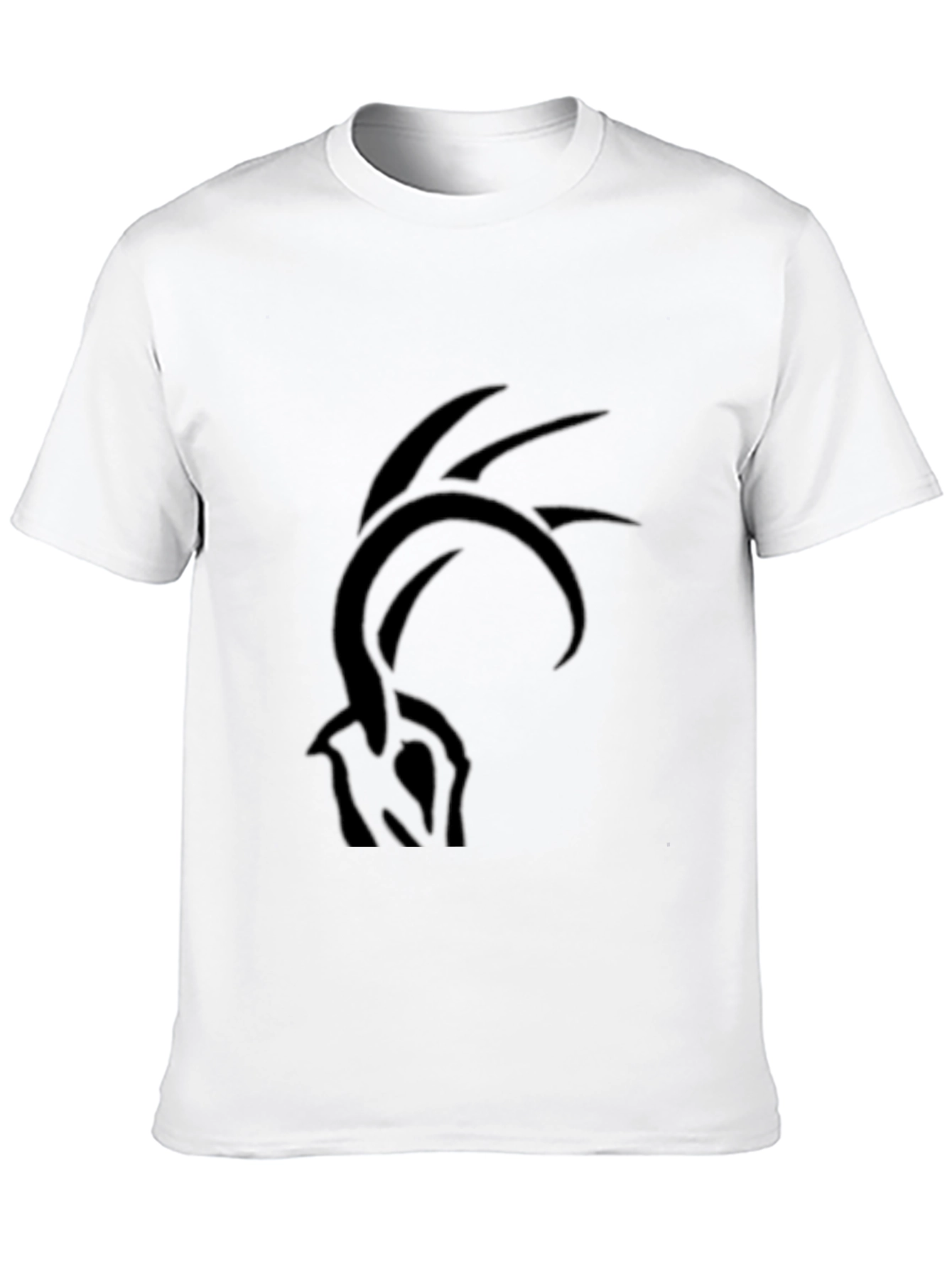 Black Black T-Shirt with Abstract Graphic Print view 10