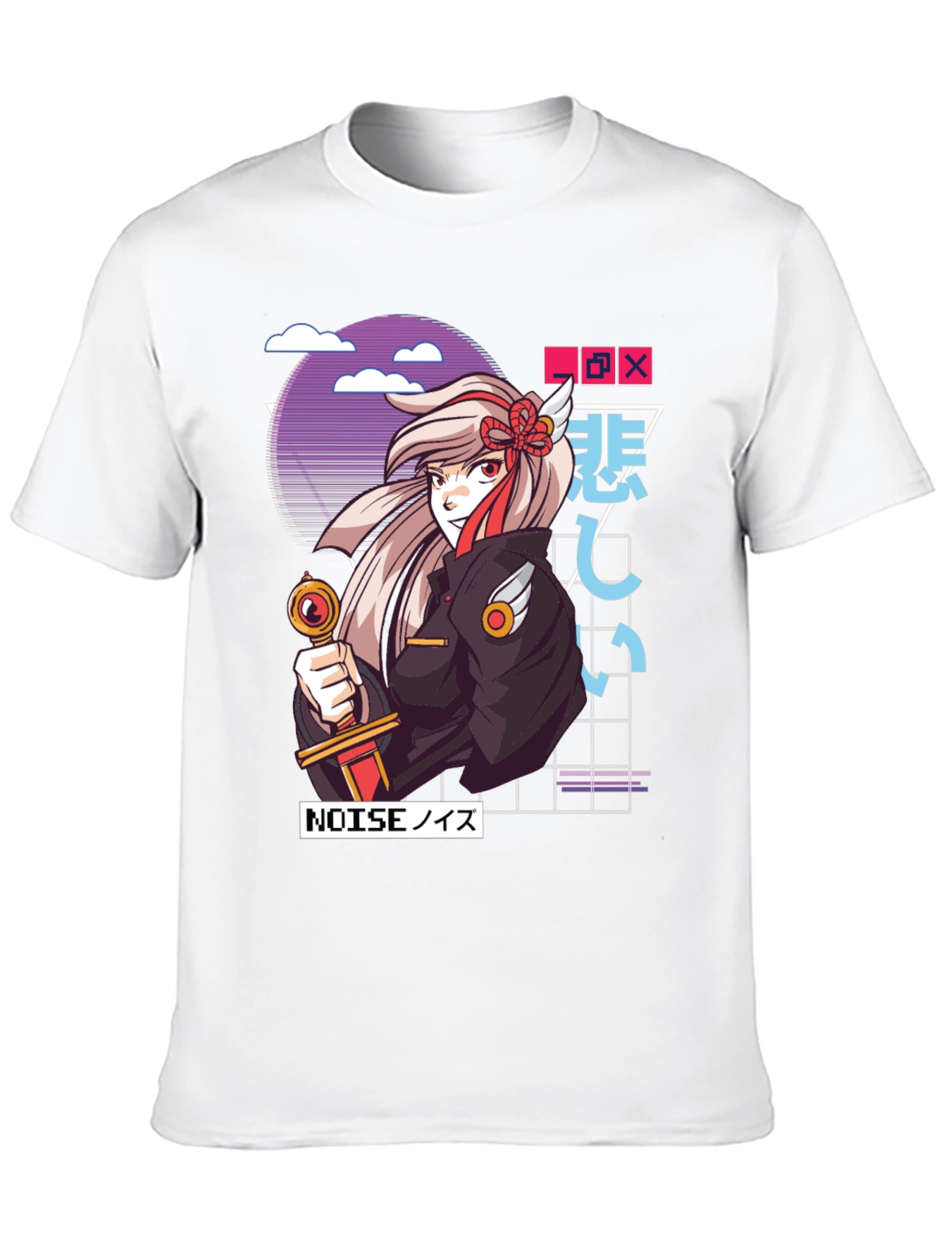 Black Anime Girl Graphic T-Shirt - Black view 10