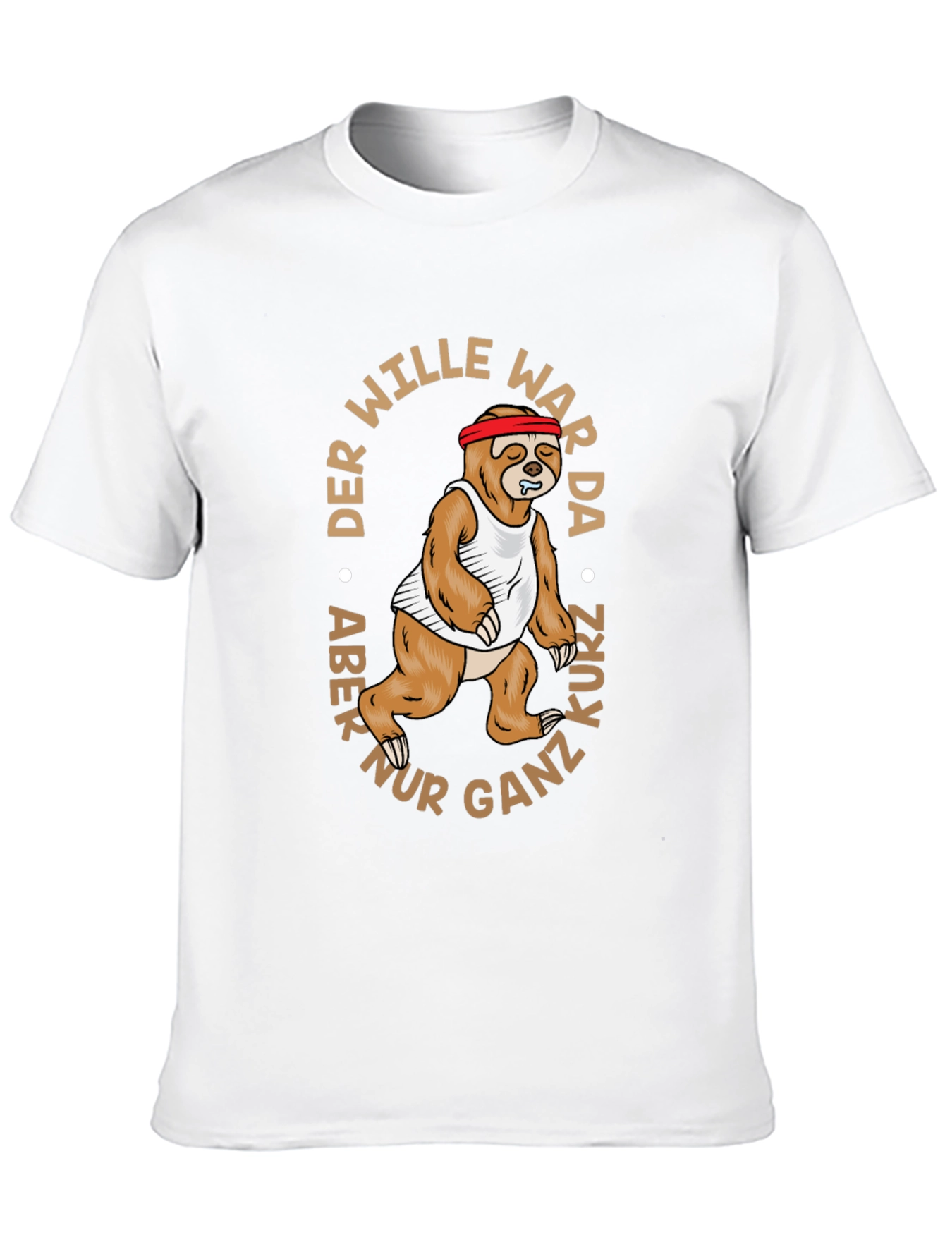 Black Funny Sloth Running Graphic Tee - "The Will Was There" view 10