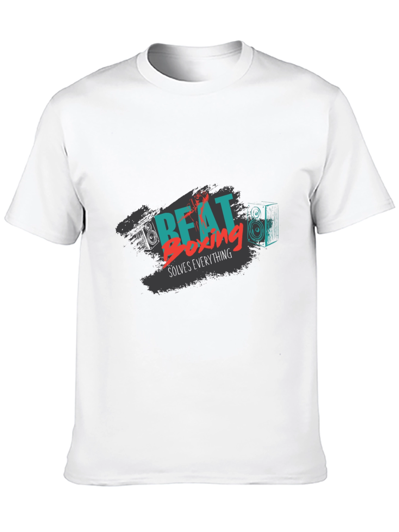 Black Beat Boxing Solves Everything Black Graphic Tee view 10