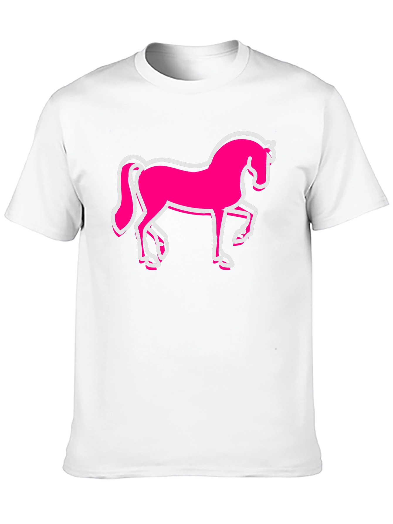 Black Pink Horse Graphic Black T-Shirt - Men's Fashion view 10