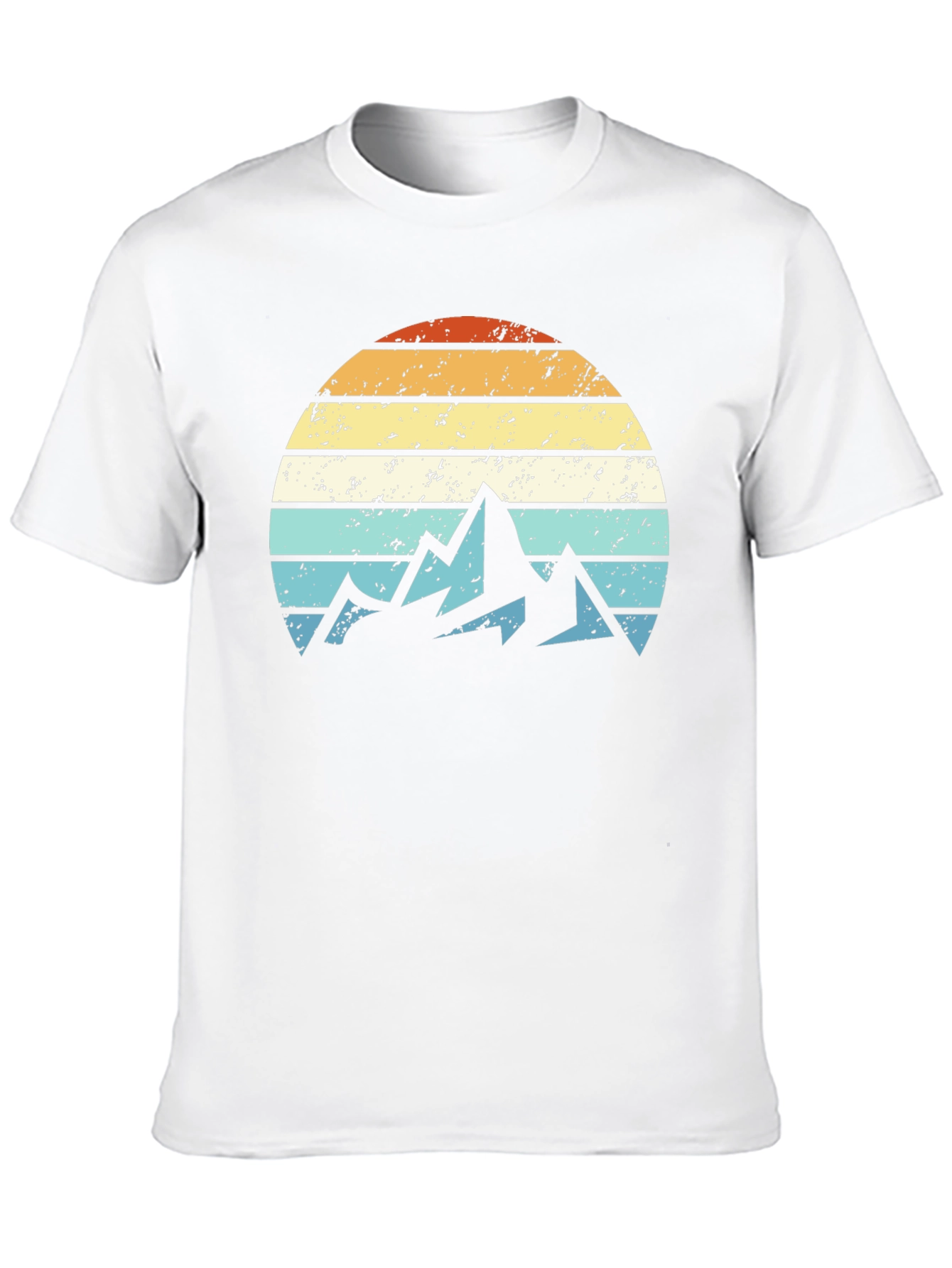 Black Retro Mountain Sunset Graphic T-Shirt view 10