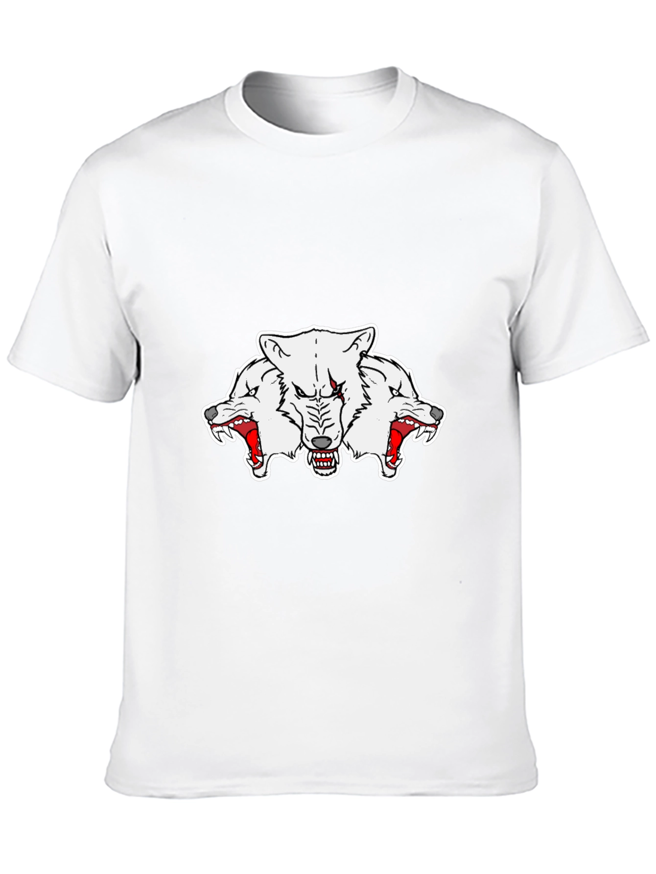 Black Three-Headed Wolf Graphic Tee - Black view 10