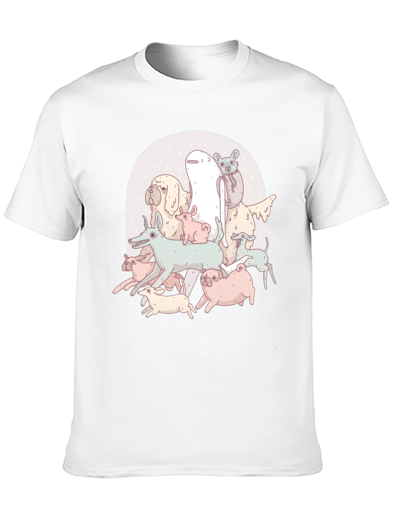 Black Funny Dog Pile Graphic T-Shirt view 10