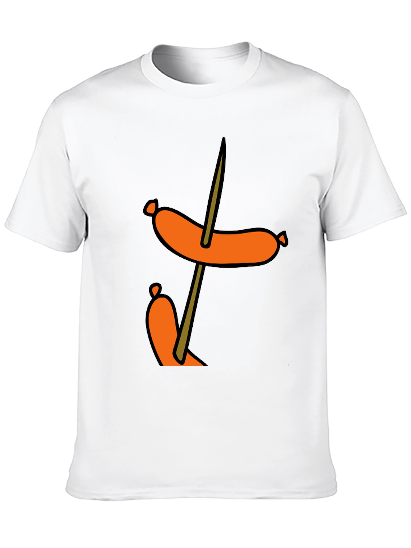 Black Funny Sausage Skewer Black T-Shirt view 10