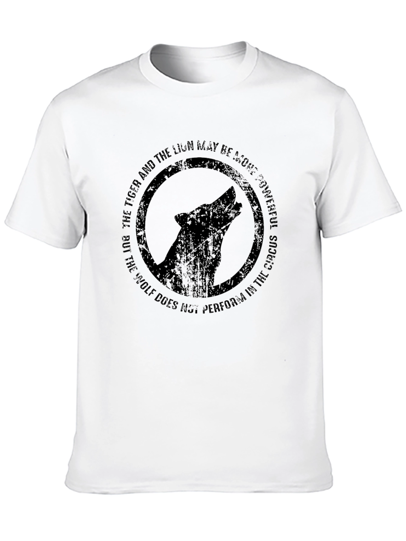 Black Wolf T-Shirt - Tiger & Lion Powerful, Wolf Doesn't Perform view 10