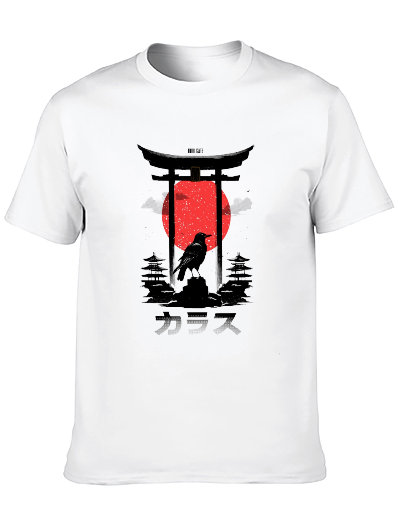 Japanese Crow Graphic Tee - Black - 10