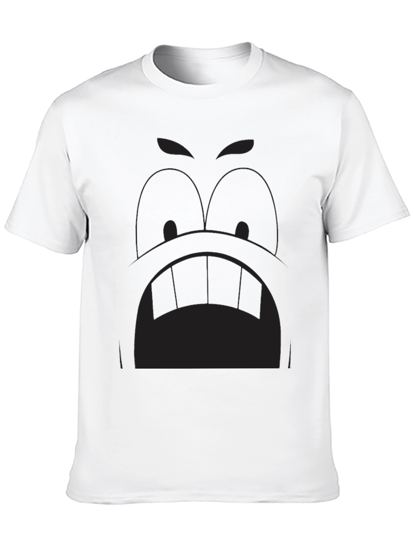 Black Cartoon Face Graphic Tee - Black view 10