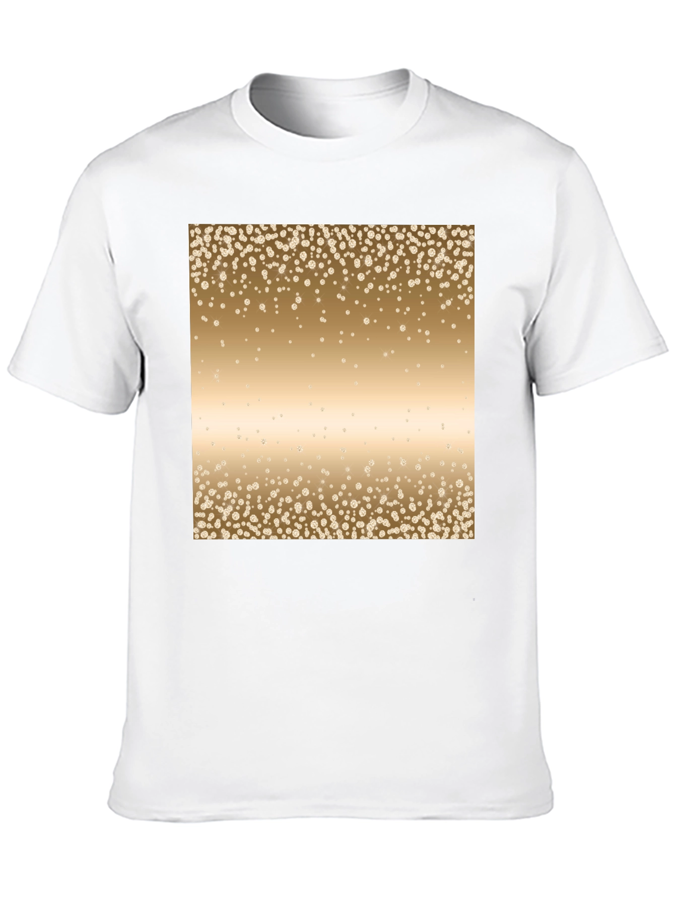 Black Men's Black Tee with Gold Confetti Print view 10