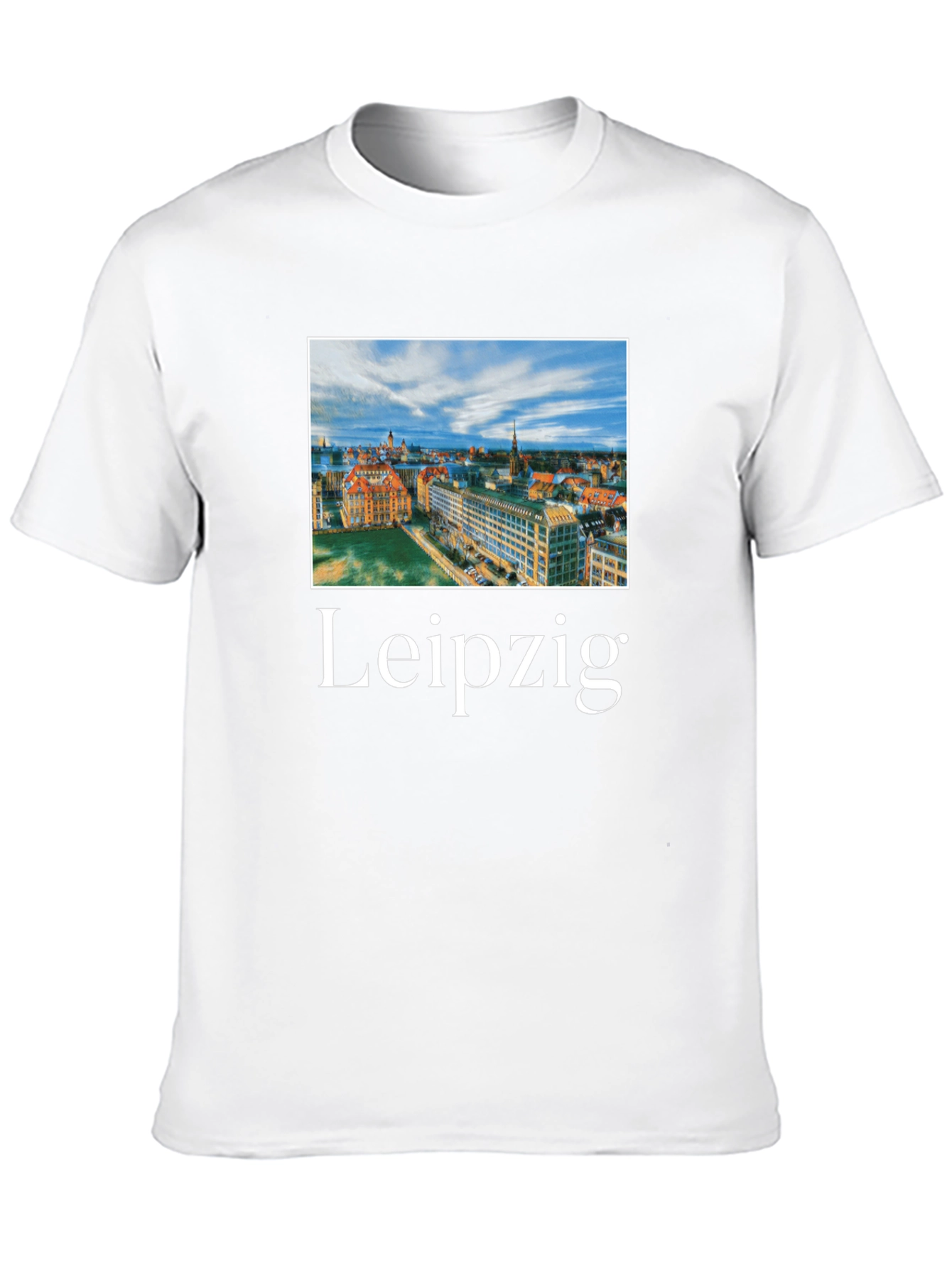 Black Leipzig Cityscape Graphic T-Shirt view 10
