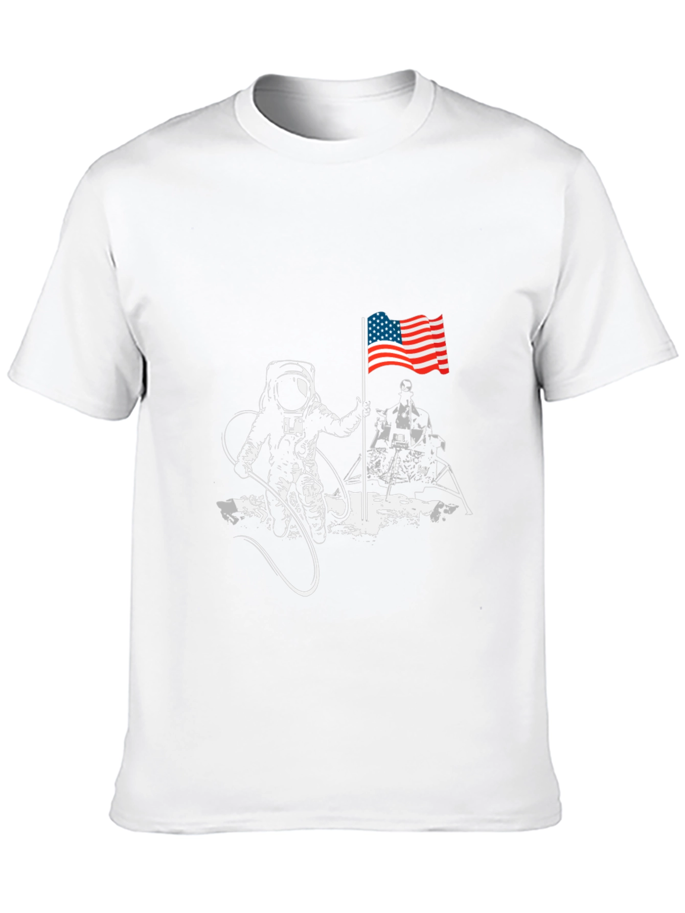 Black Astronaut American Flag T-Shirt - Space Exploration Tee view 10