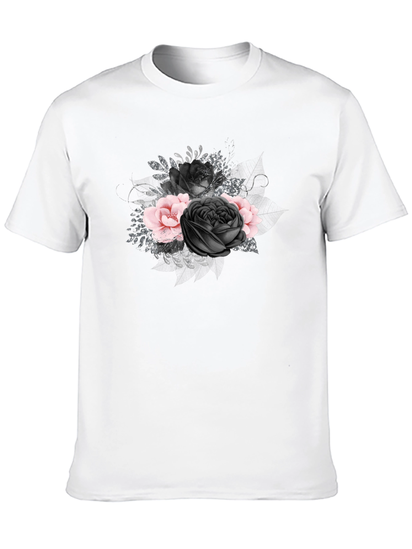 Black Black Floral Graphic Tee - Stylish Men's T-Shirt view 10