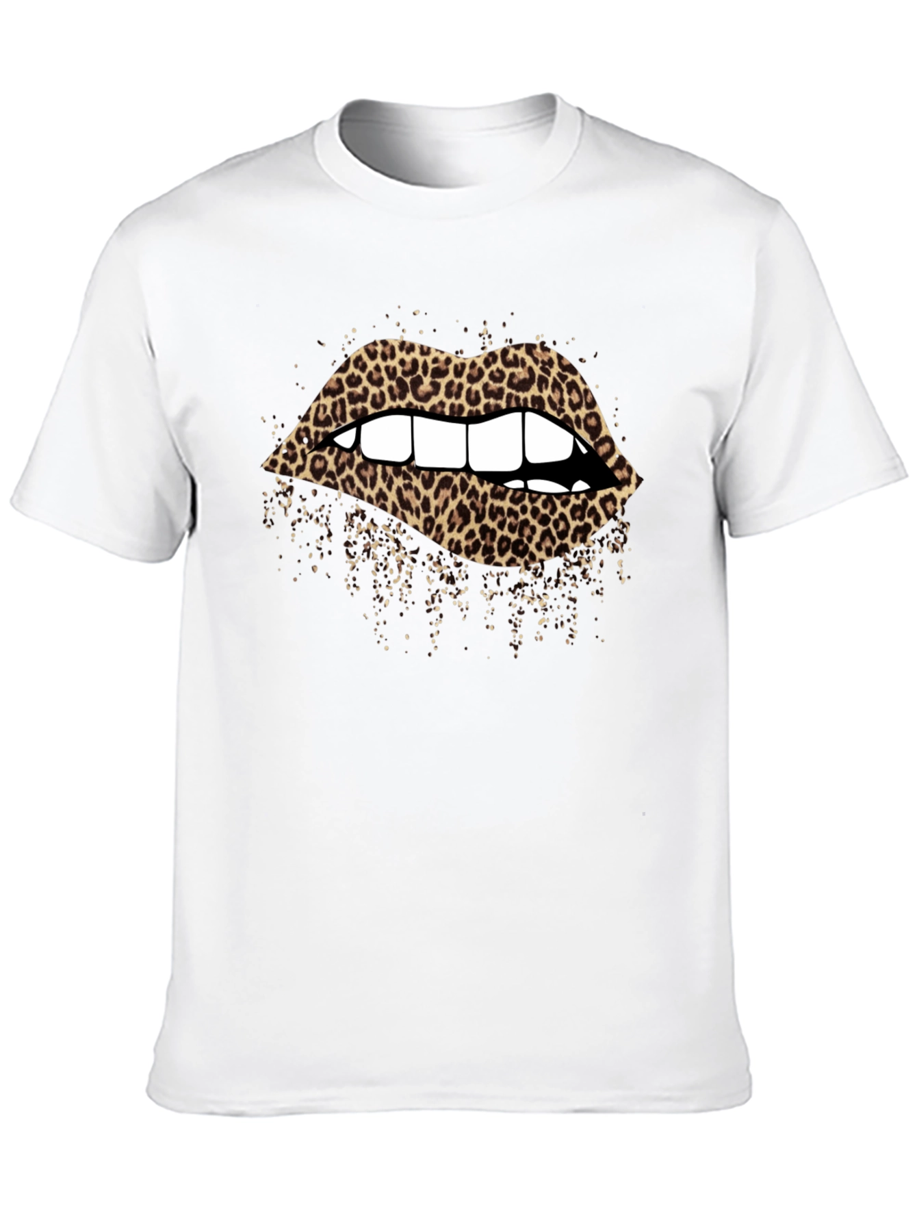Black Leopard Lips Graphic T-Shirt - Black view 10