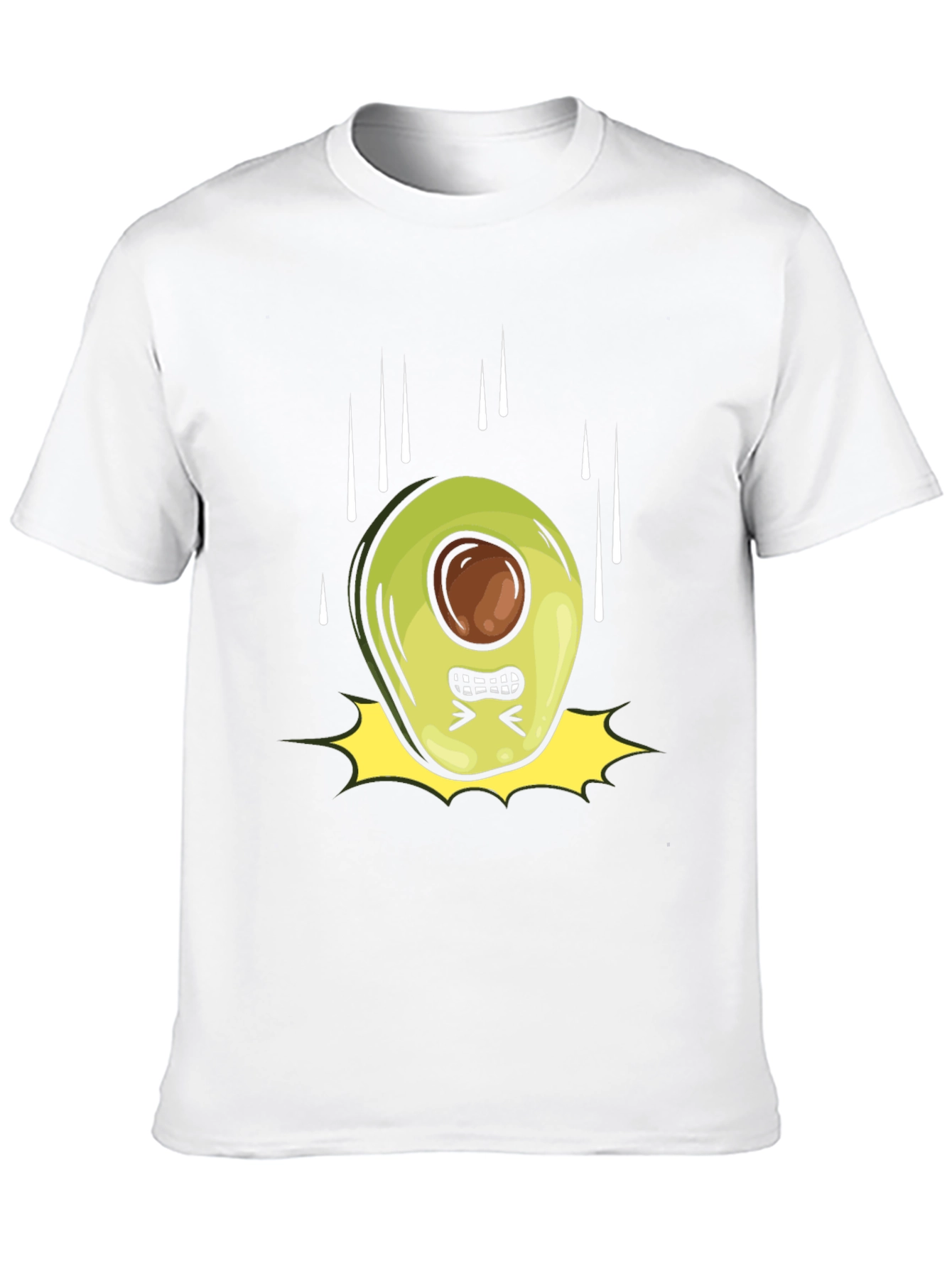 Black Angry Avocado Cartoon Black T-Shirt view 10