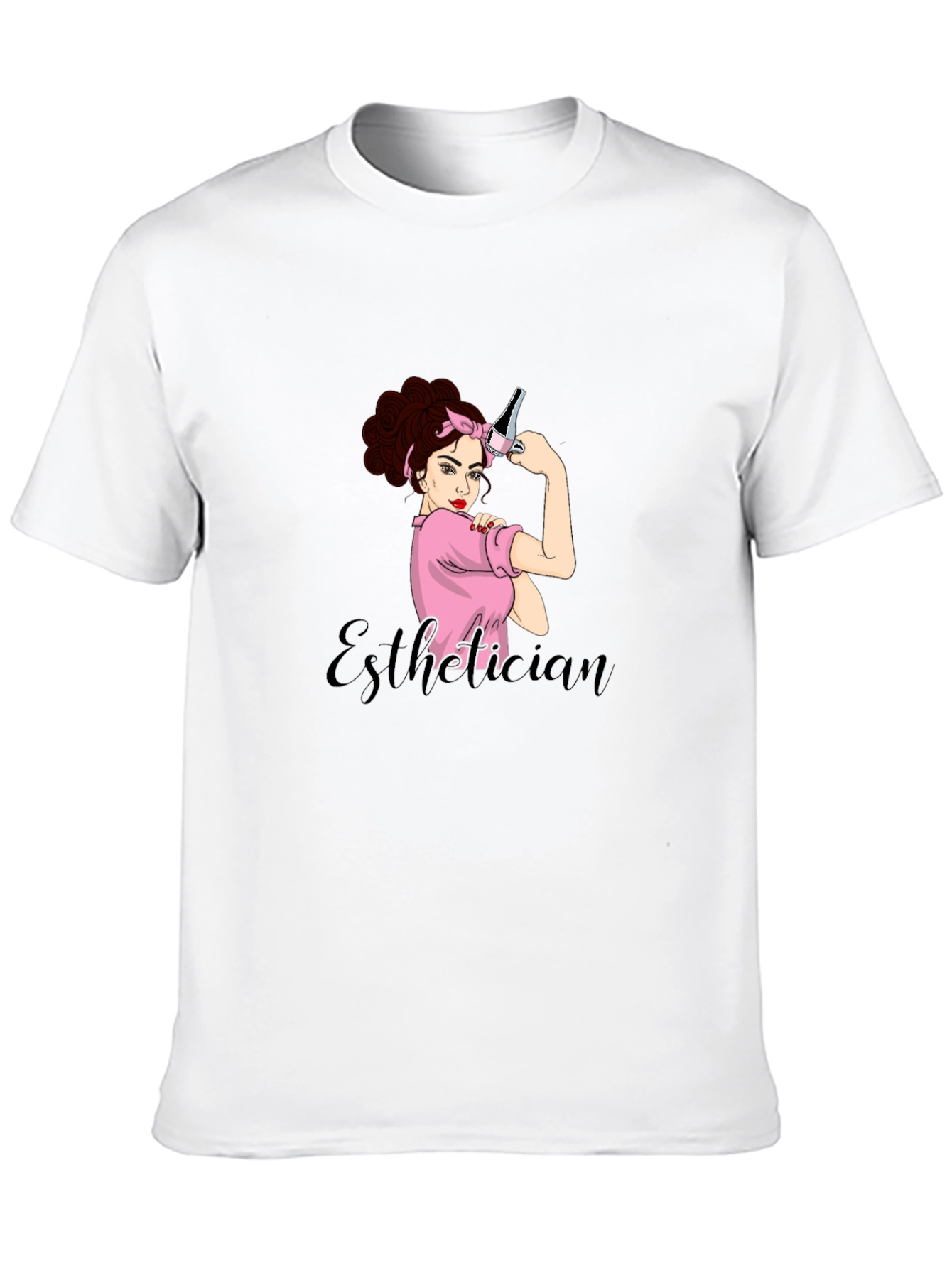 Black Esthetician Rosie the Riveter Graphic T-Shirt view 10