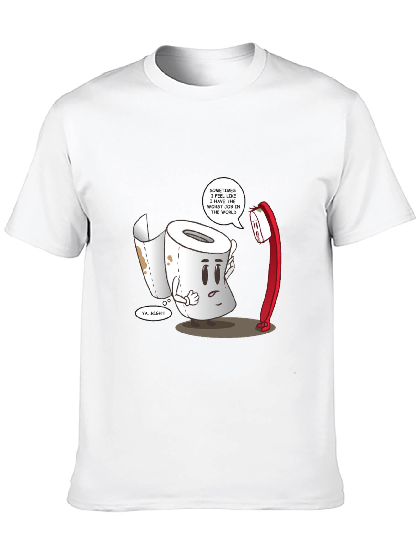 Black Funny Toilet Paper vs. Toothbrush Graphic Tee view 10