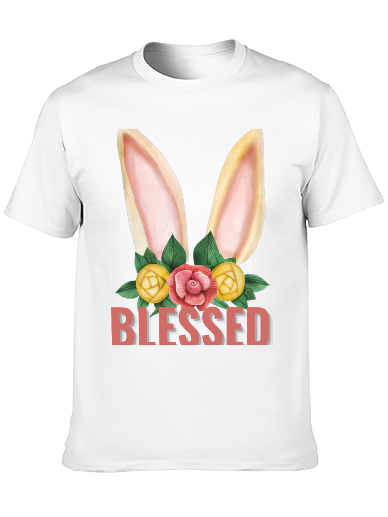 Blessed Easter Bunny Floral Graphic T-Shirt - 10