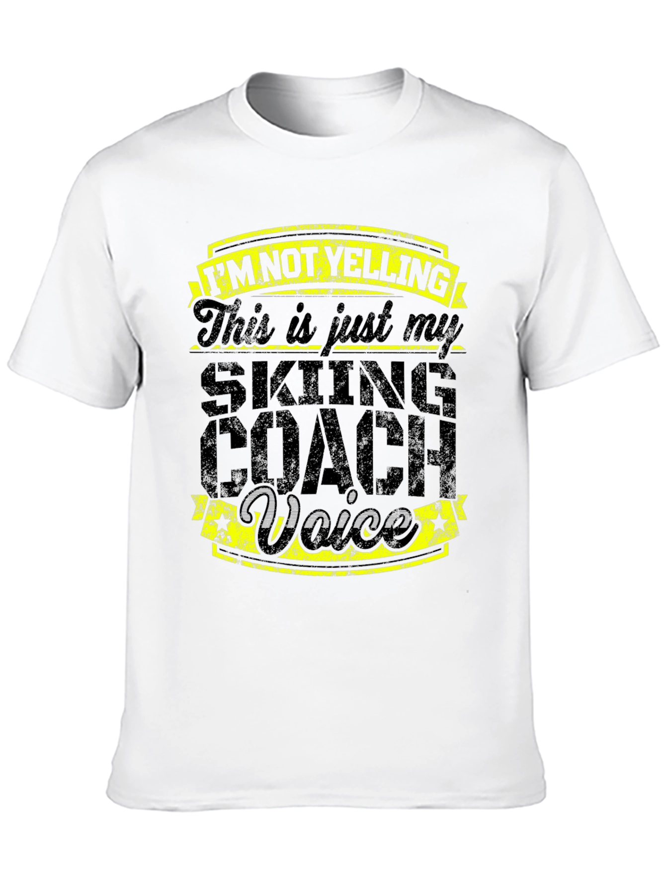Black Skiing Coach Voice T-Shirt - Funny Ski Apparel view 10