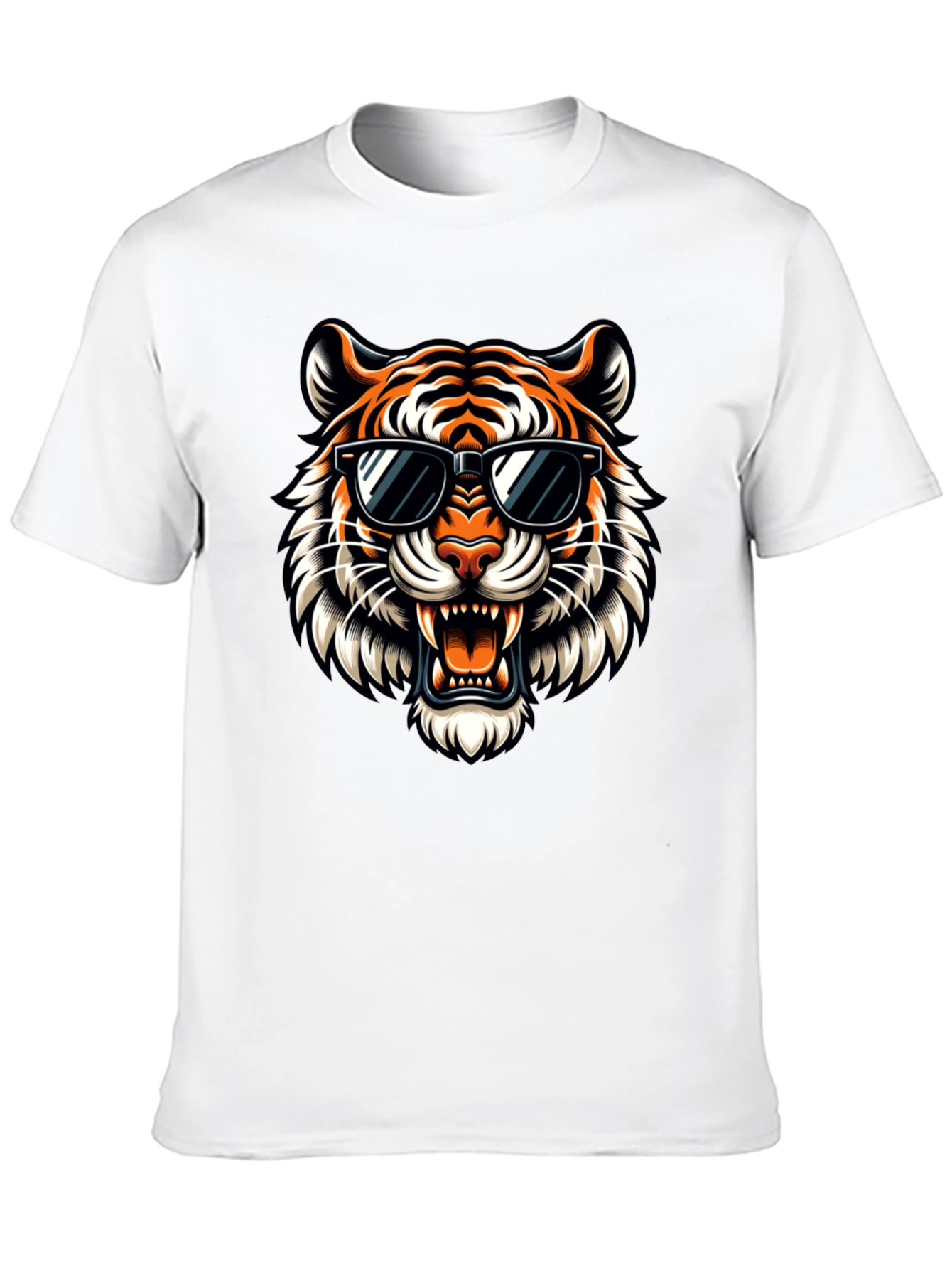 Black Cool Tiger Graphic Tee - Stylish Black T-Shirt view 10