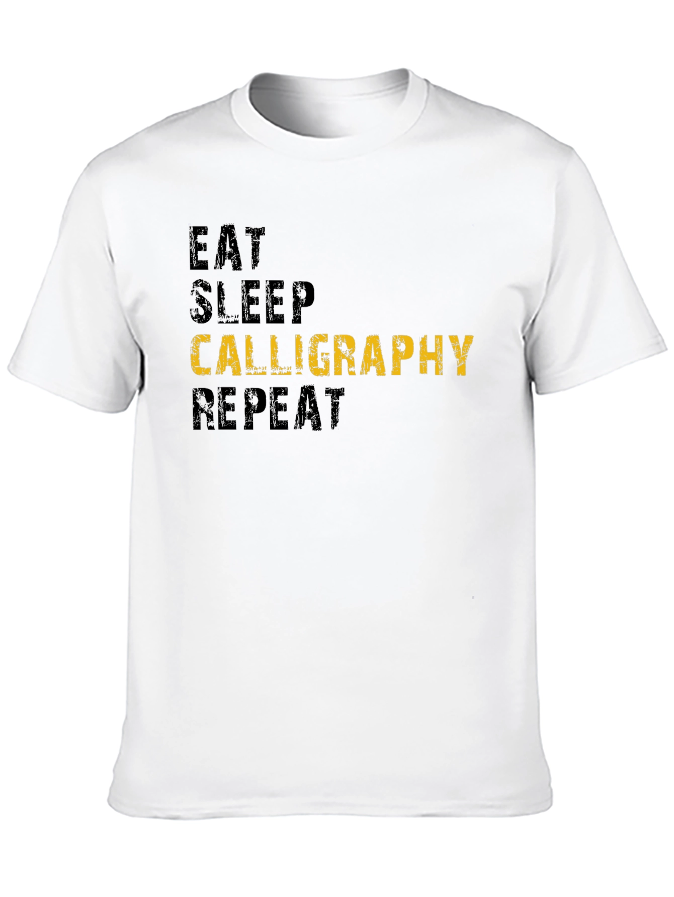 Black Eat Sleep Calligraphy Repeat Black T-Shirt view 10