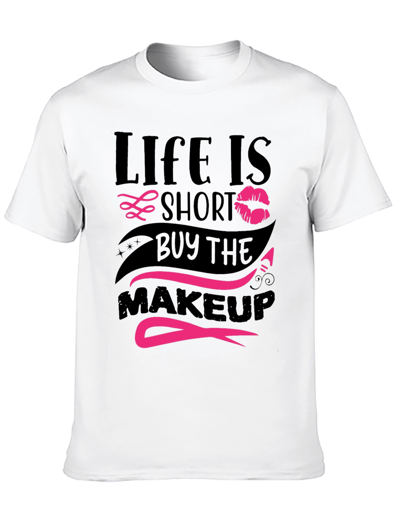 Black Life Is Short Makeup T-Shirt view 10