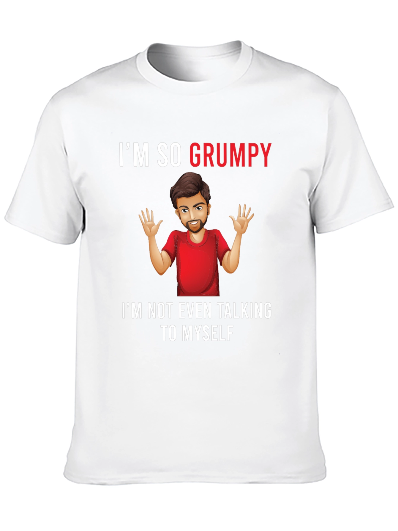 Black Grumpy Graphic Tee -  Humorous Mens T-Shirt view 10