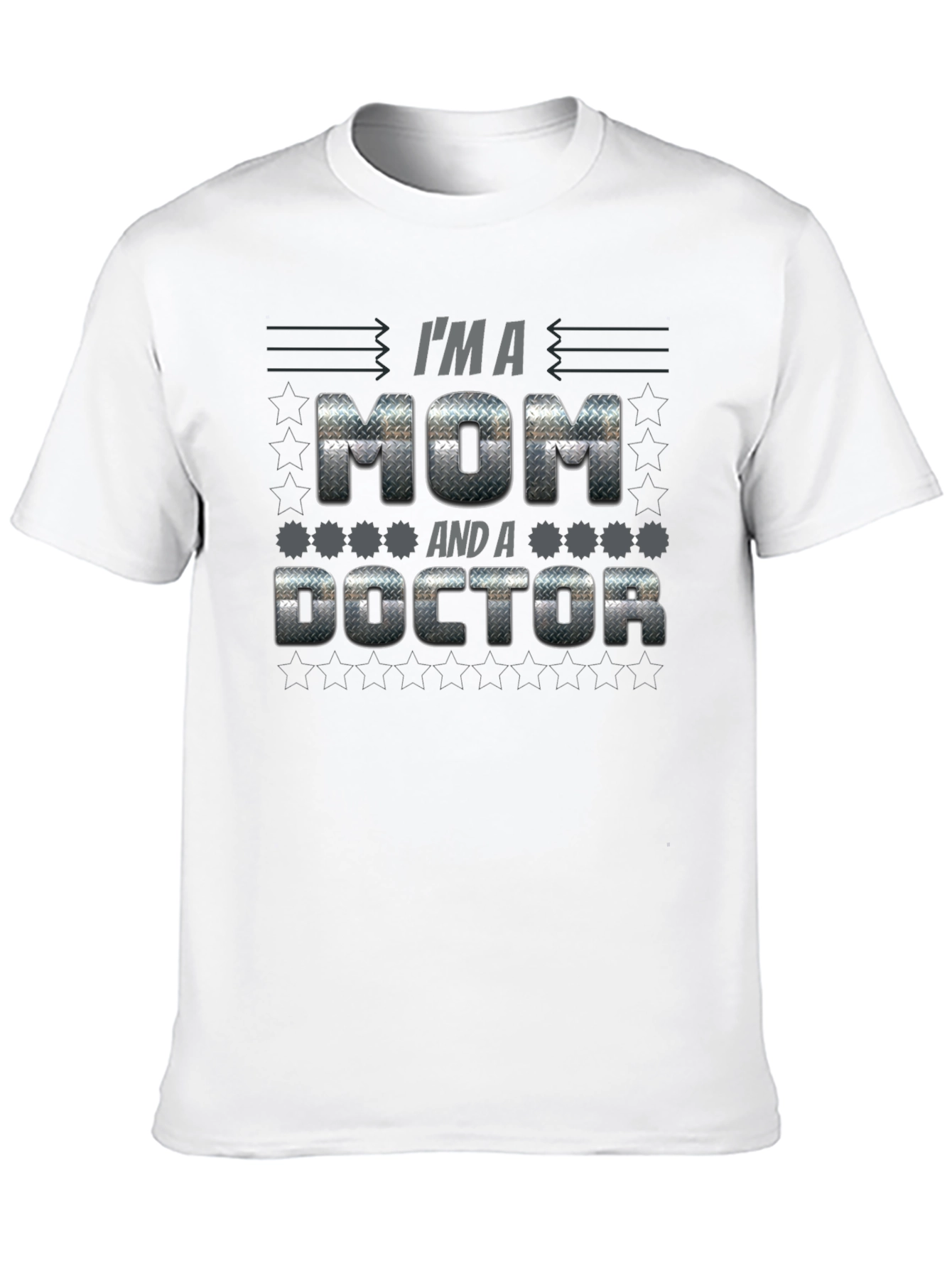 Black I'm A Mom and a Doctor Graphic T-Shirt view 10